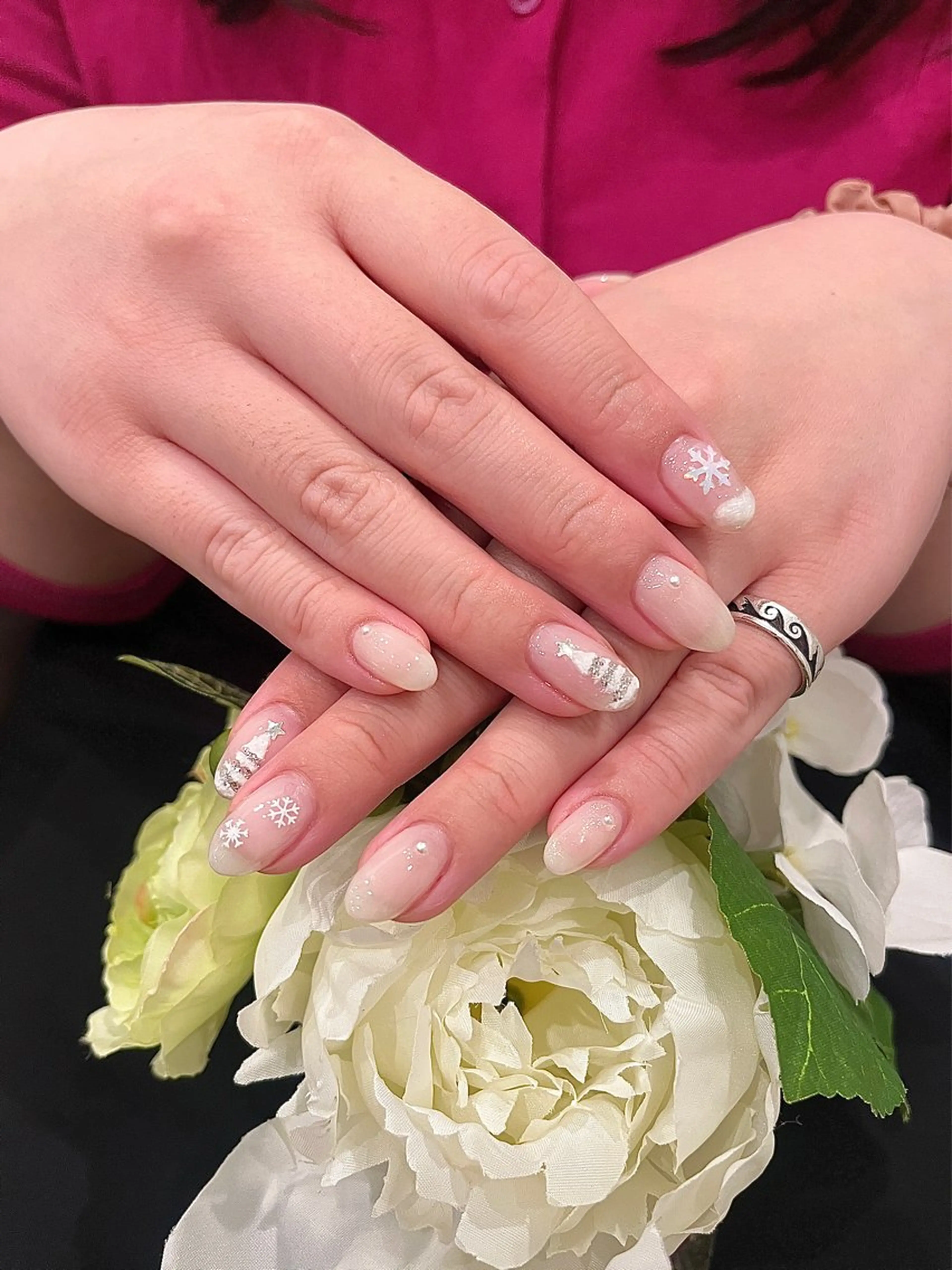 ネイル ピンク 冬ネイル H&Bsalon カイのネイルデザイン