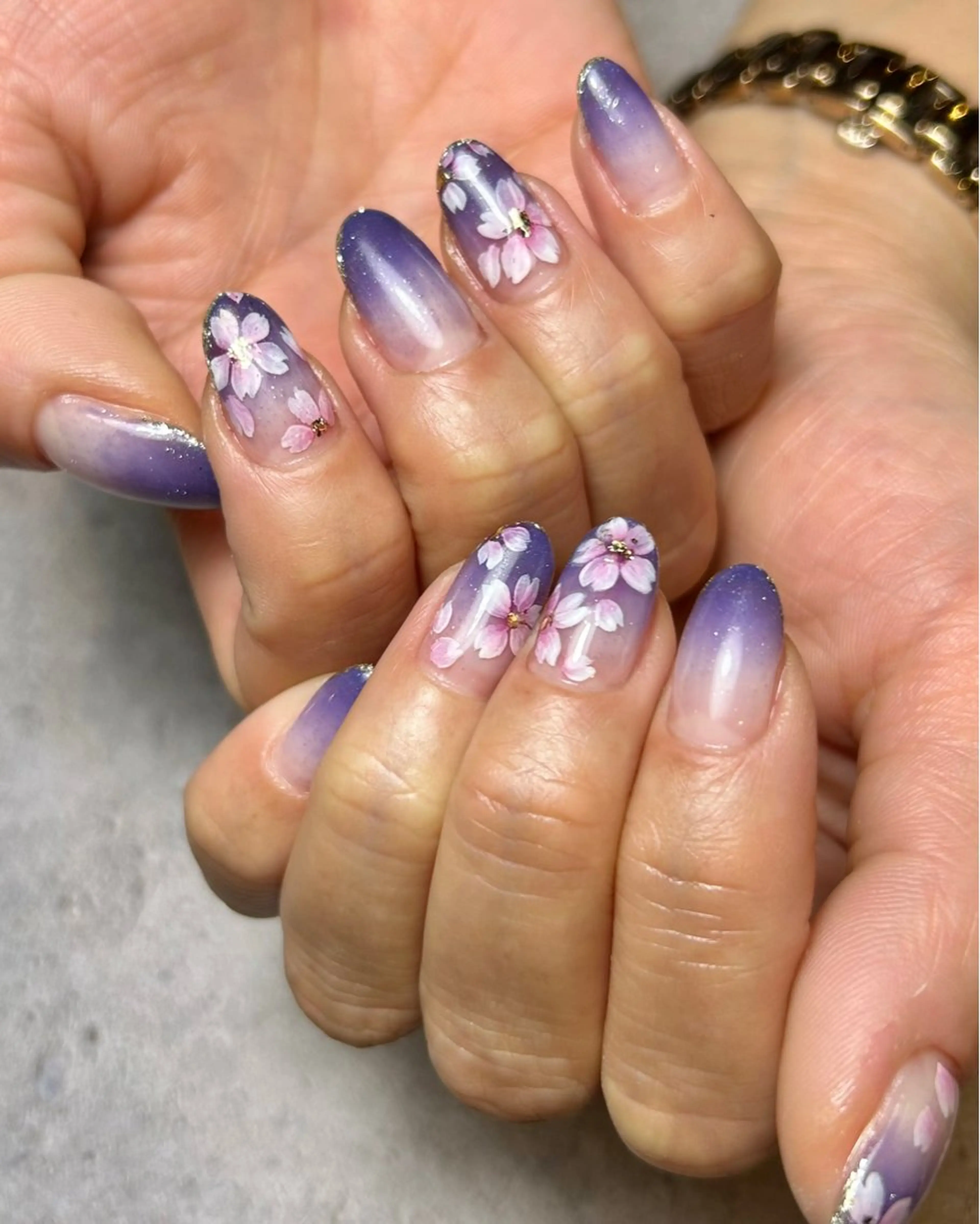 ネイル アートネイル 桜ネイル 持ち込み ハンドネイル Reflection marikoのネイルデザイン