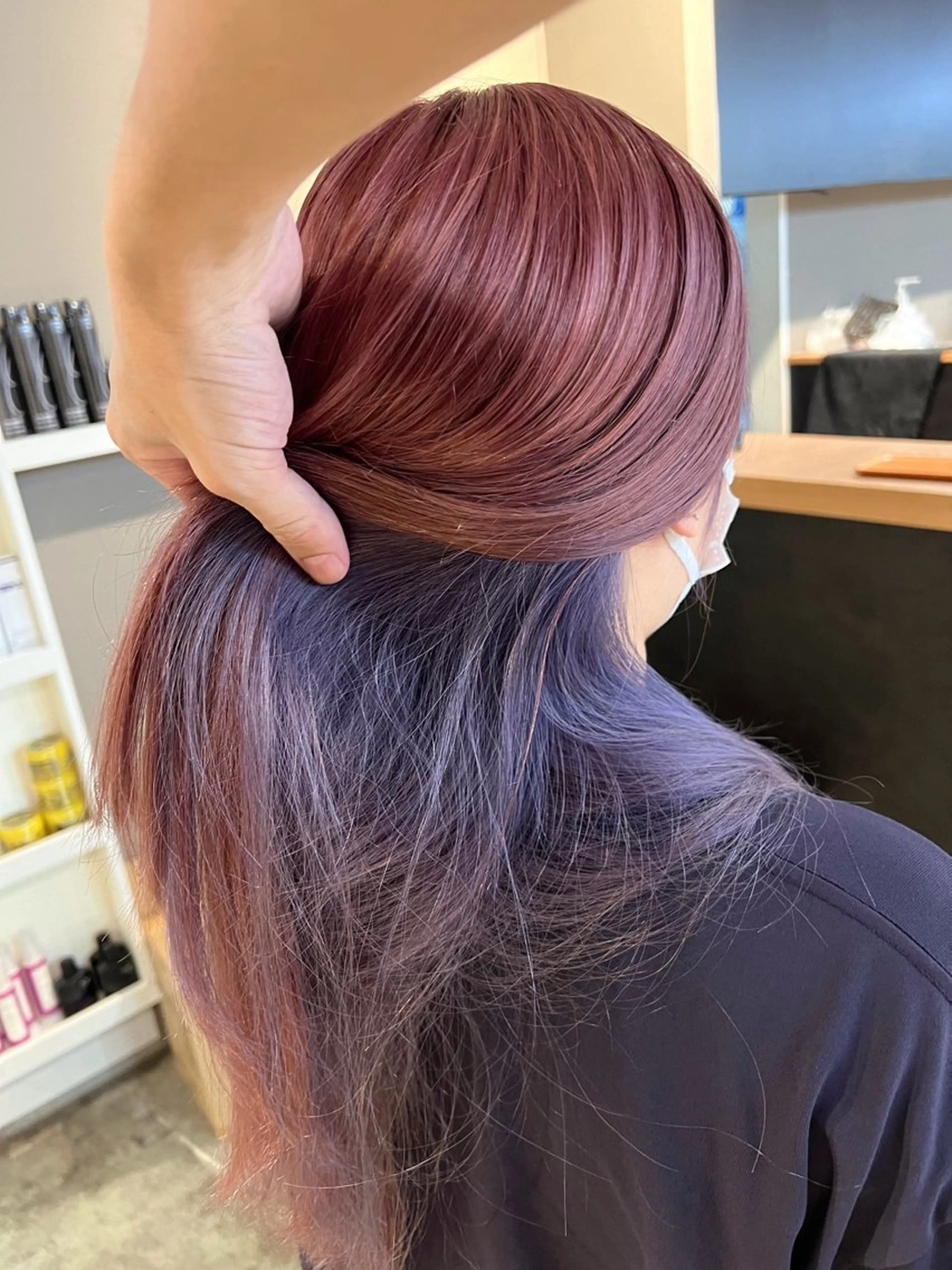 ロング カラー ピンクカラー バイオレットカラー daiki 原宿のヘアスタイル