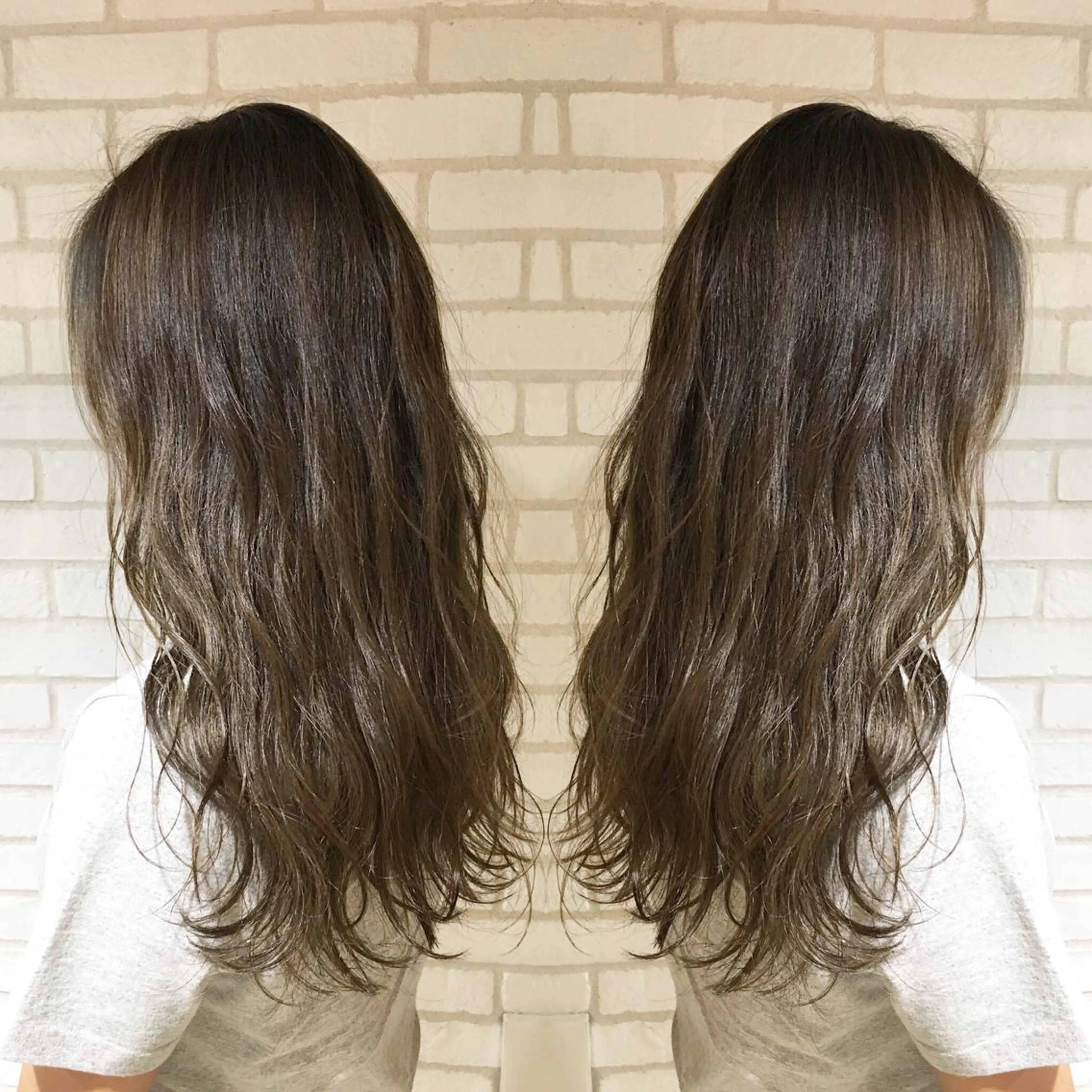 セミロング カラー アディクシーカラー ベージュカラー シルバー シルバーベージュ ヘアカラー トリートメント 佐藤 高徳のヘアスタイル