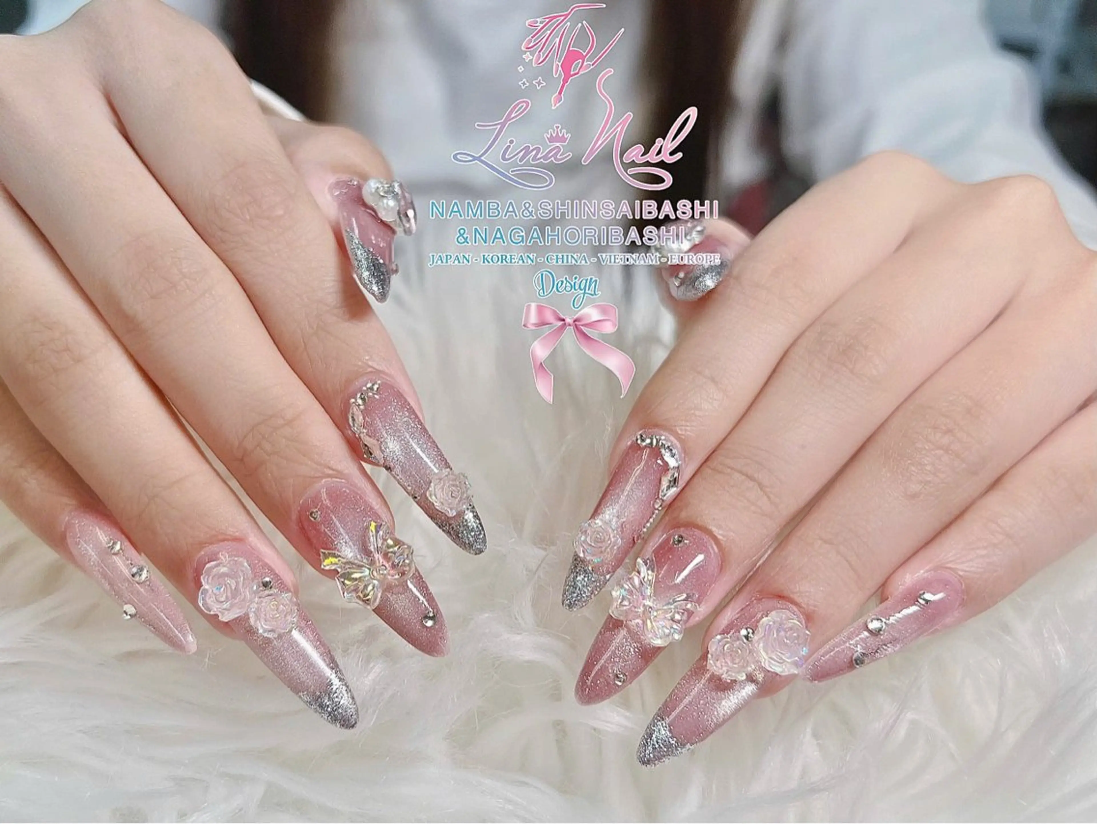ネイル アートネイル フットネイル 韓国ネイル ロングネイル 持ち込み リナネイル 長堀橋店／東心斎橋店のネイルデザイン
