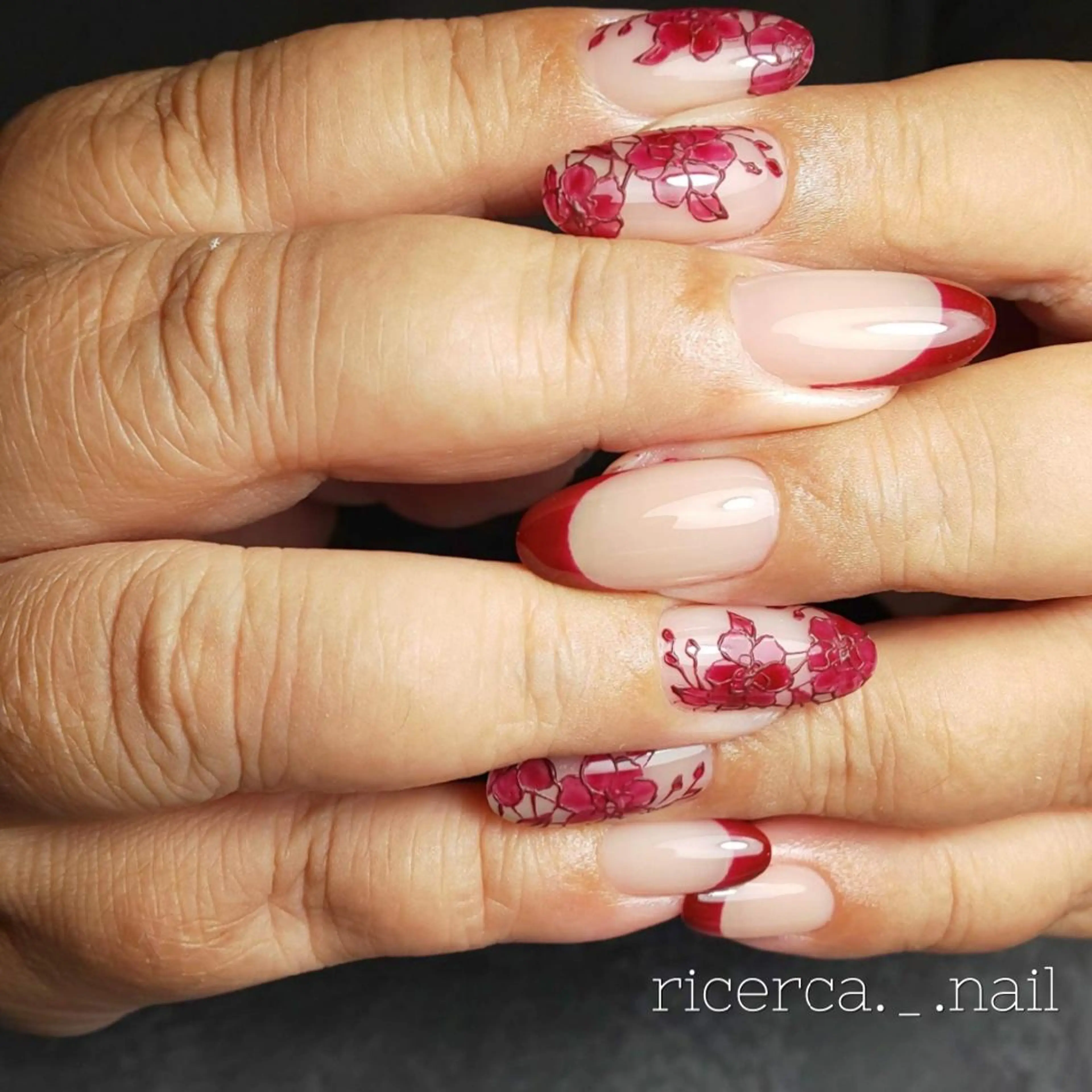 ネイル フラワーネイル フレンチネイル ジェルネイル レース ricerca._. nail ちゃこのネイルデザイン