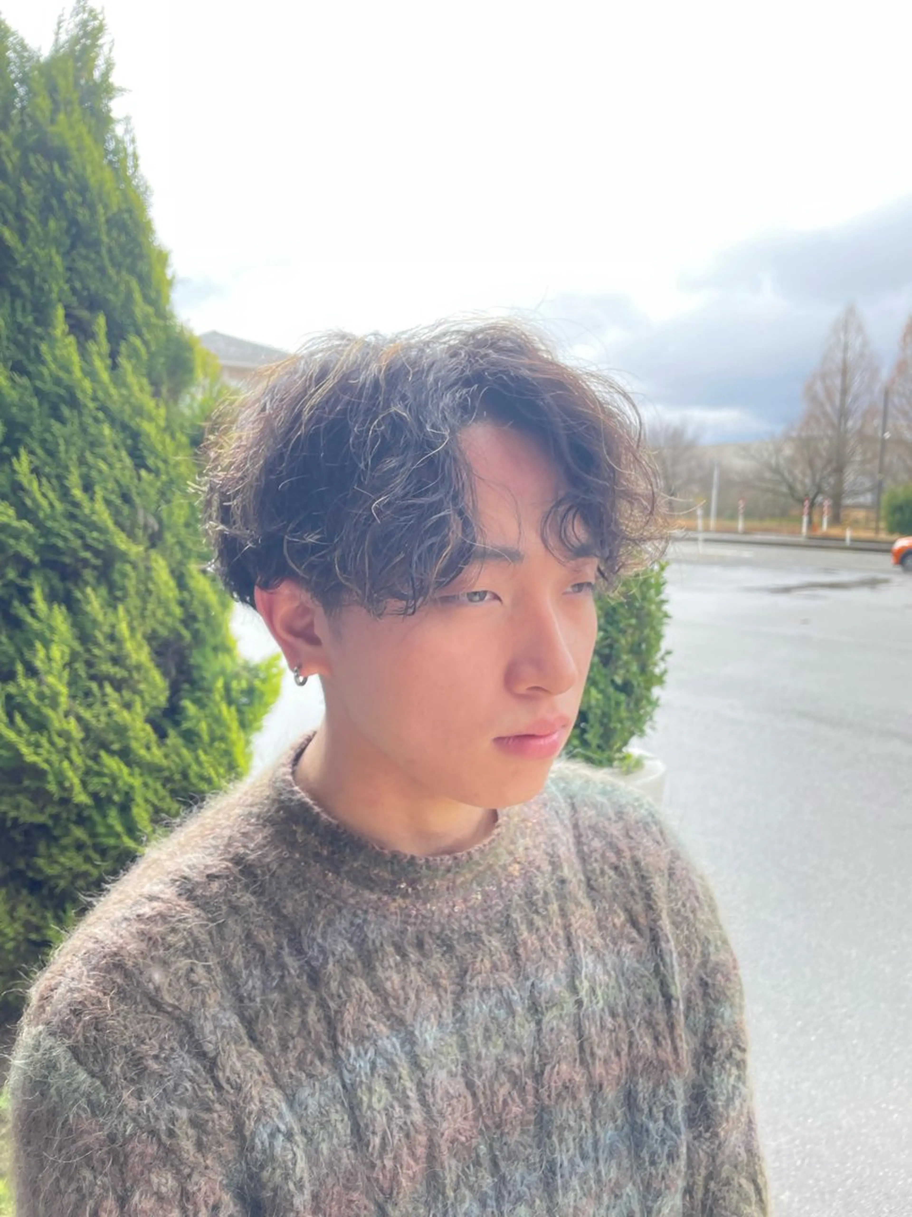 メンズカット＋デザインパーマの写真