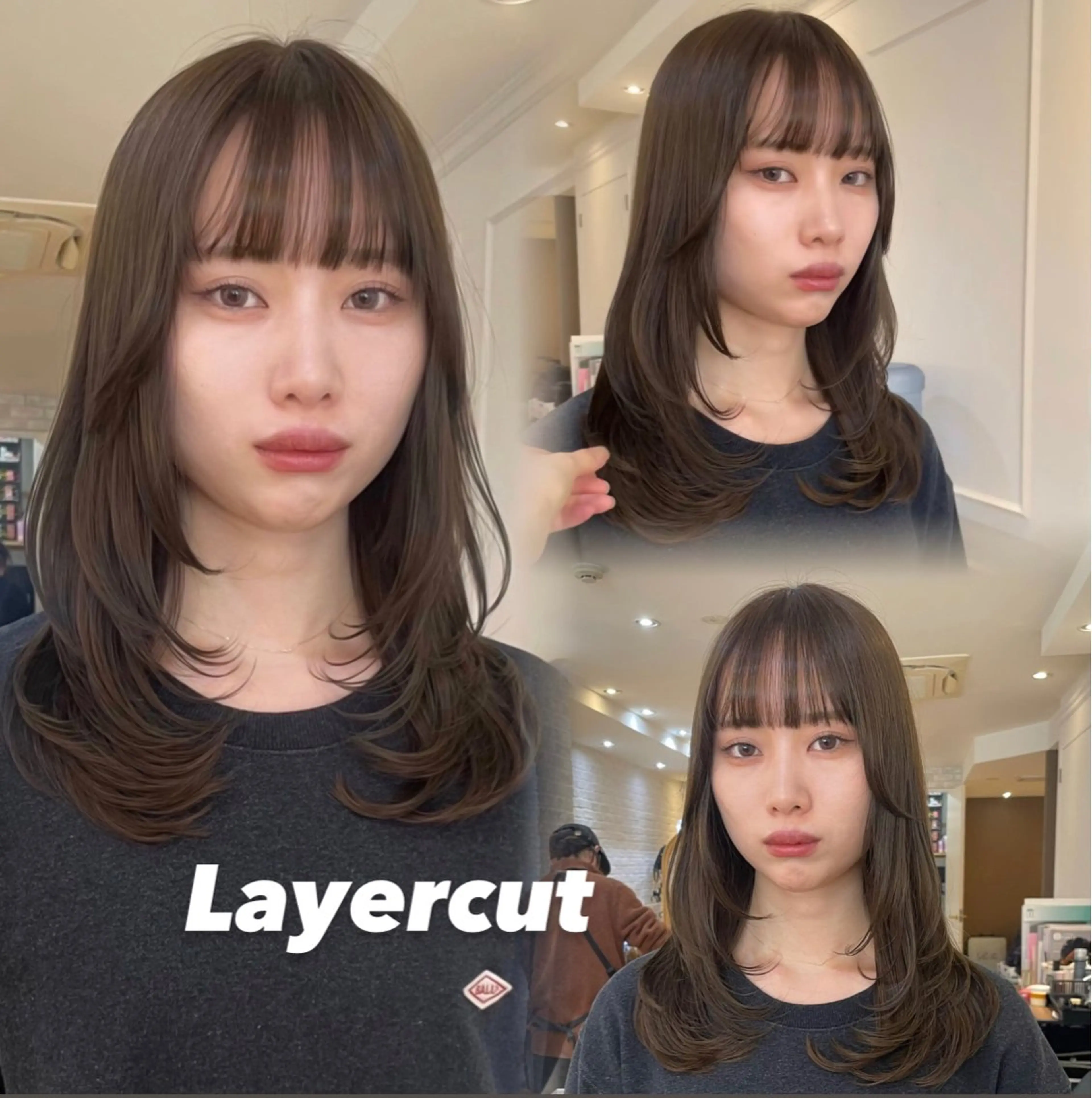 ロング レイヤーカット カット ヘアカラー ちのレイヤー/ハッ シュカット🌷💝のヘアスタイル