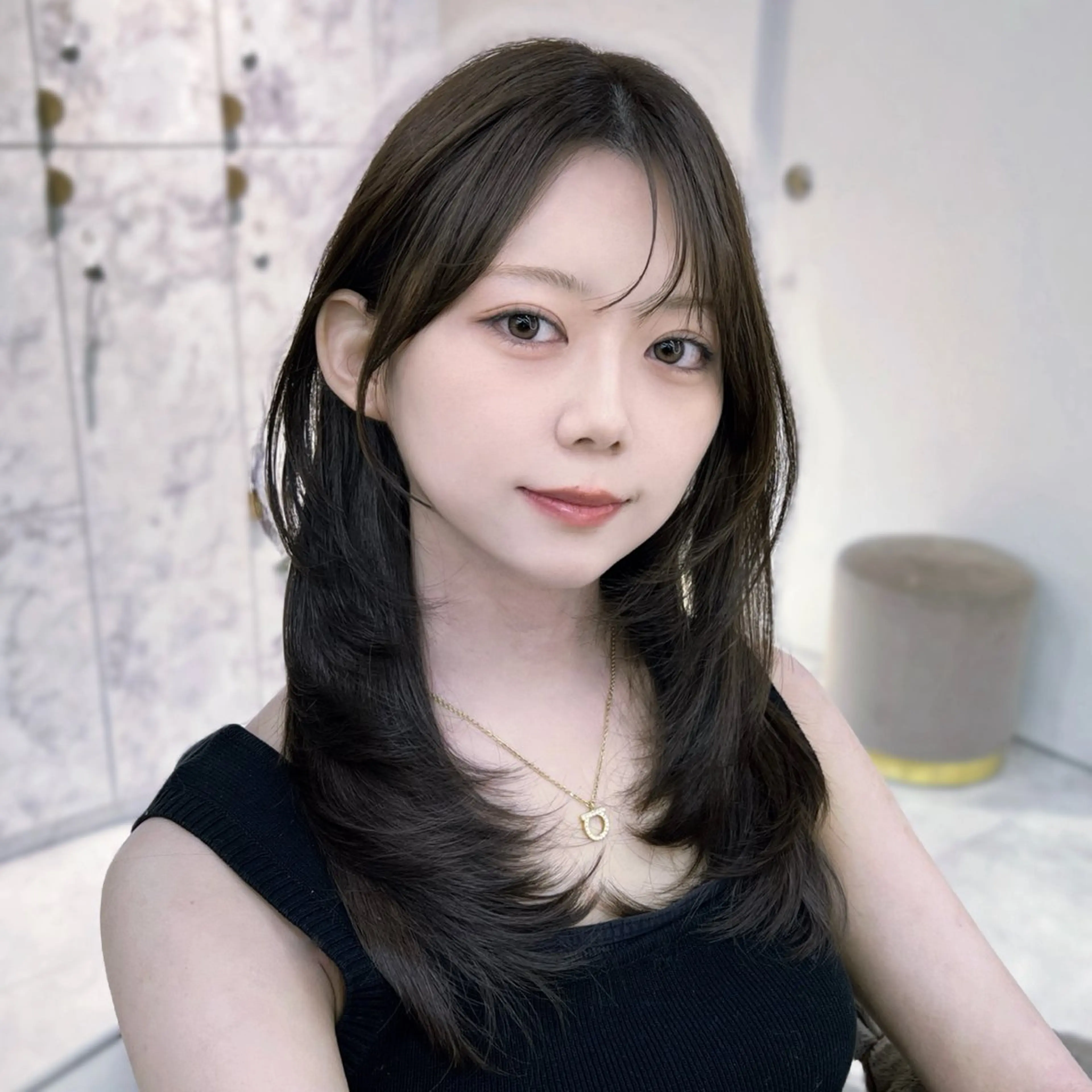 セミロング 韓国風ヘア トリートメント 🏅韓国ヘア/新宿/ レイヤー/KSukeのヘアスタイル