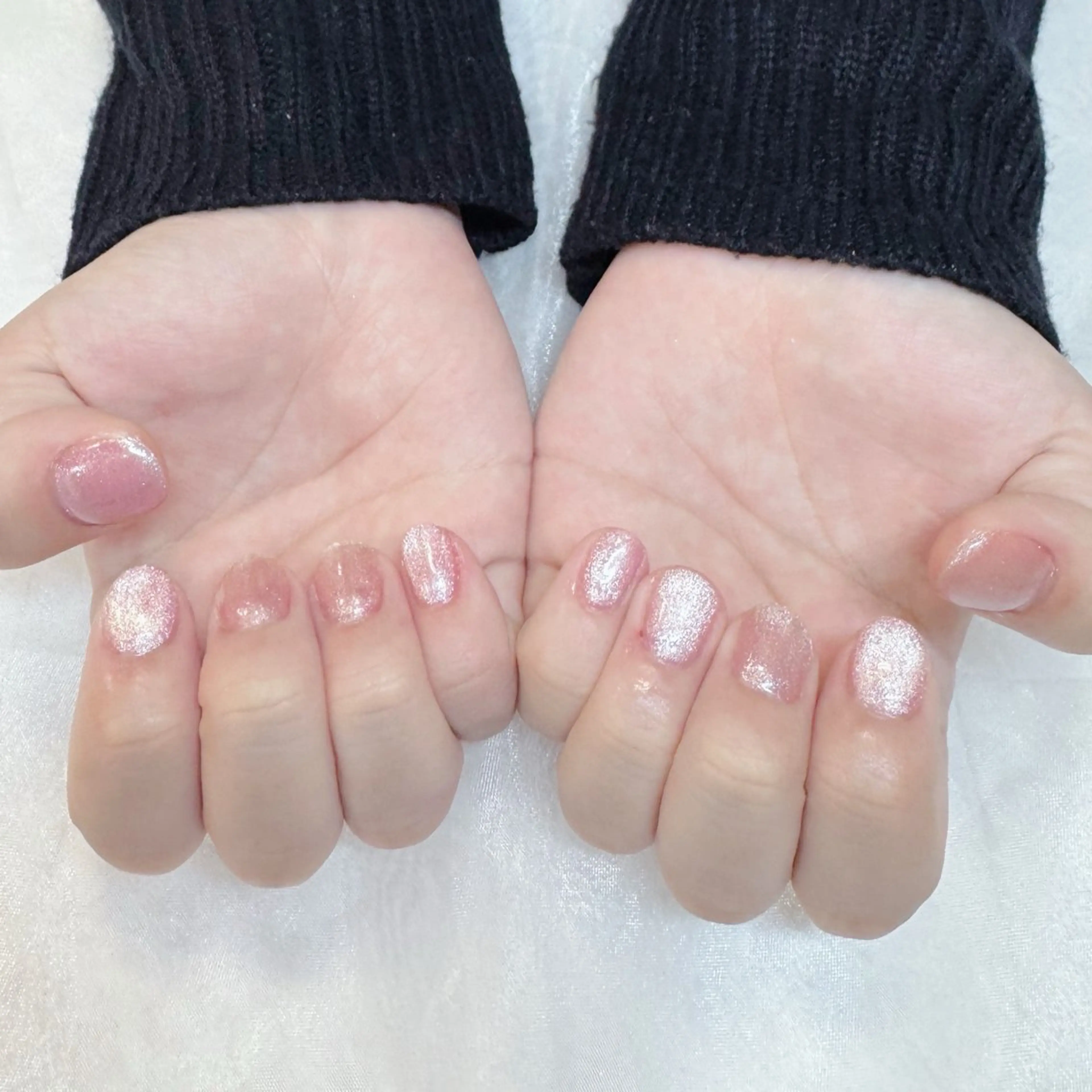 ネイル キラキラネイル マグネットネイル ピンク maruyasu. yのネイルデザイン