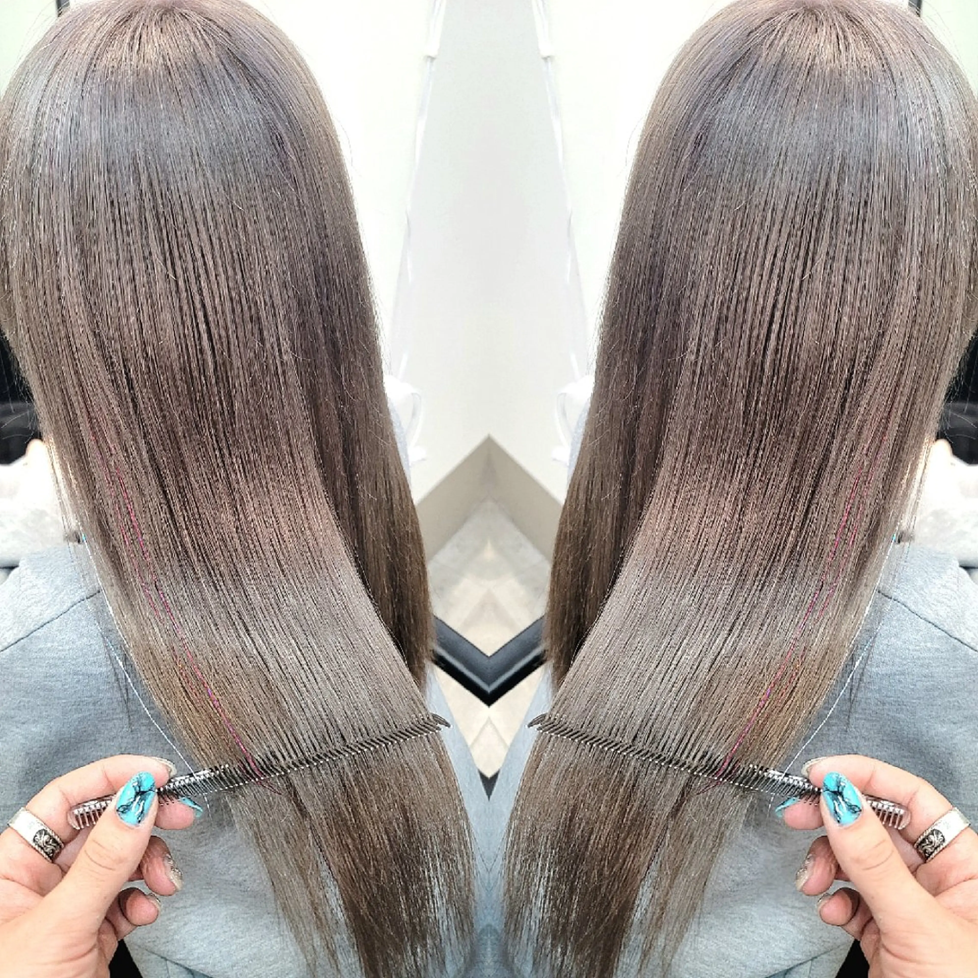 ロング カラー ヘアカラー トリートメント ✨弱酸性縮毛矯正✨ ✨髪質改善✨hiroのヘアスタイル