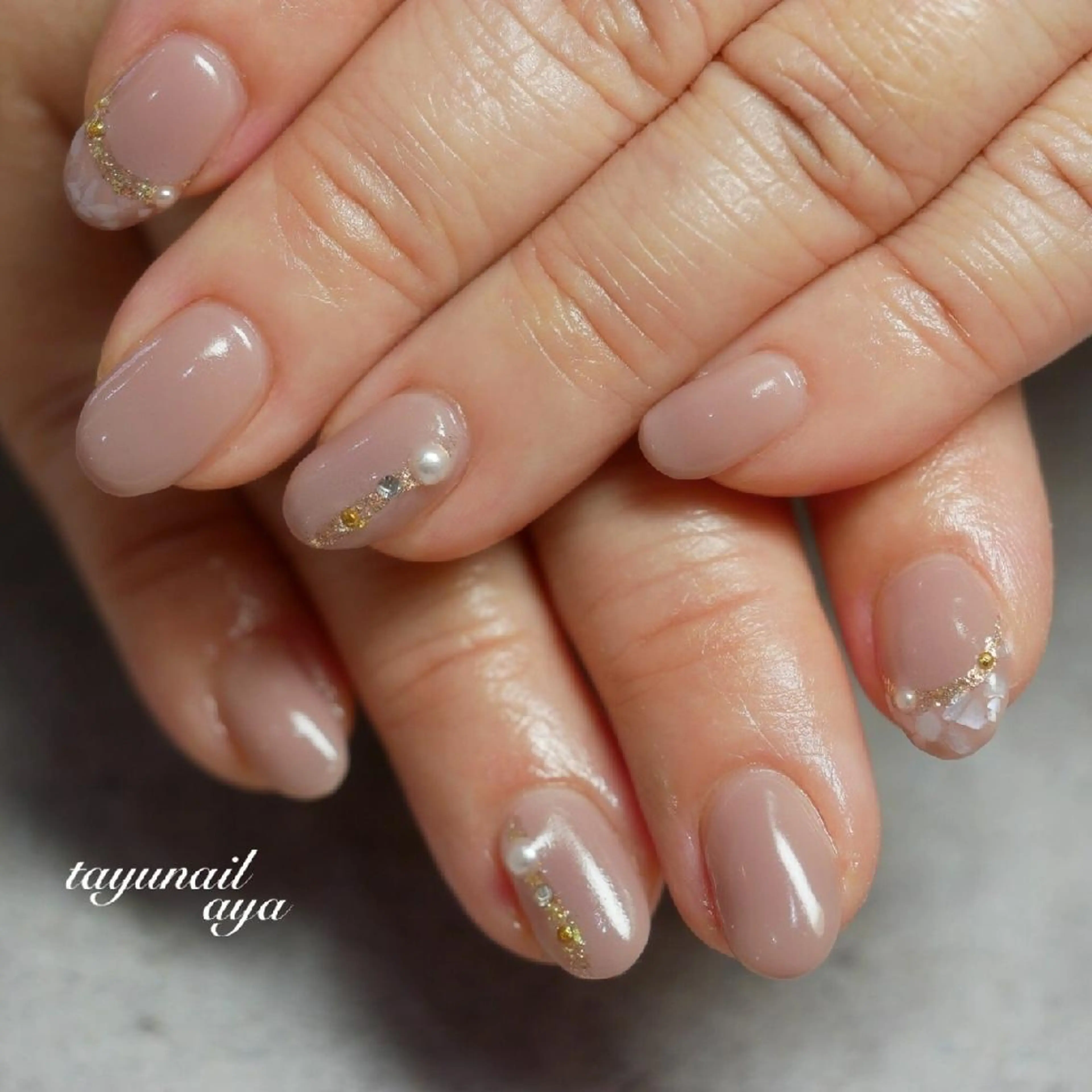 ネイル アートネイル ブルー ジェルネイル ゴールド パラジェル ネイルサロン・ネイルスクール　たゆnail所属・ネイルサロン 【たゆnail】のネイルデザイン