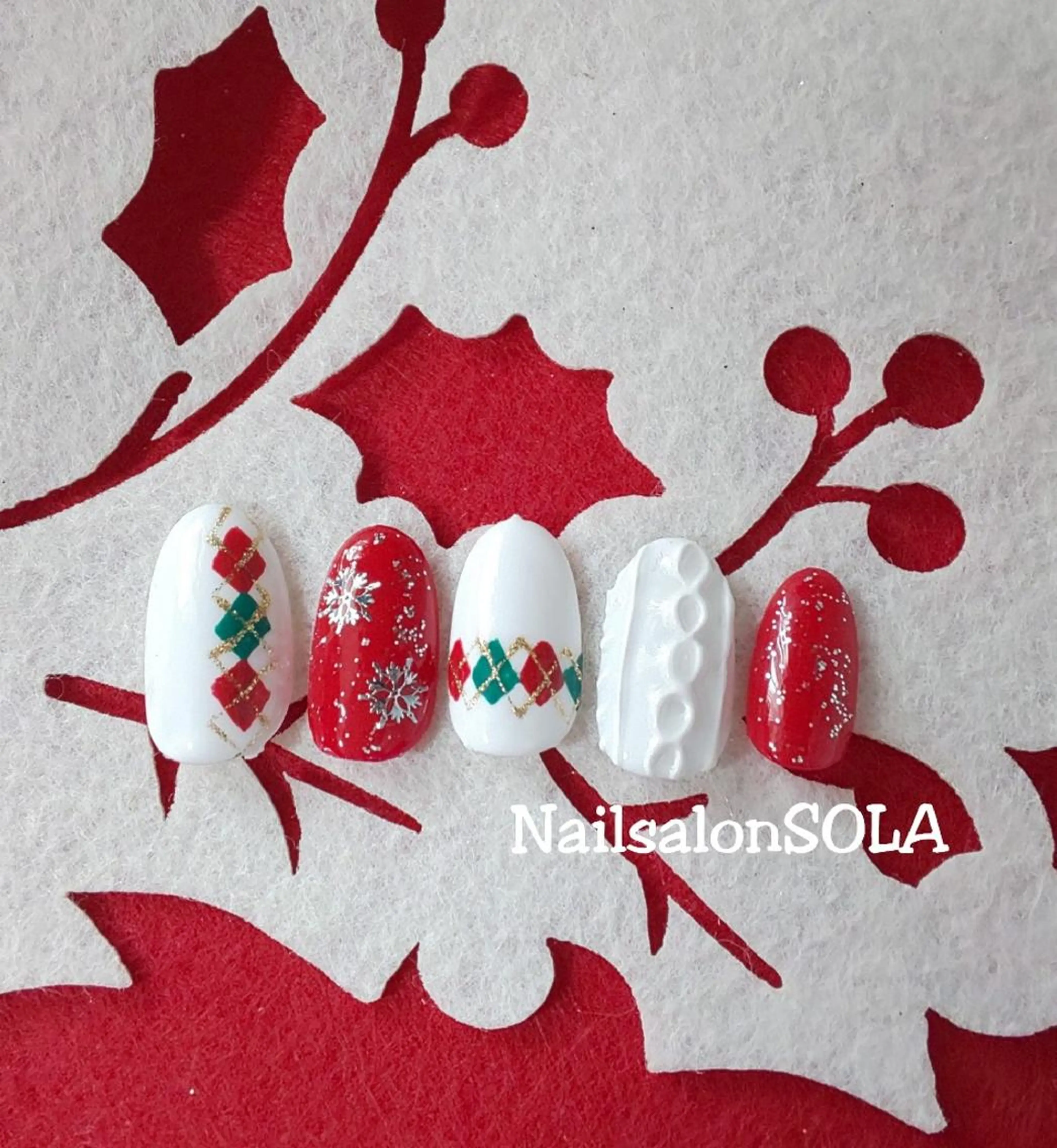 ネイル 冬ネイル クリスマス ハンドネイル 田代 夏子のネイルデザイン