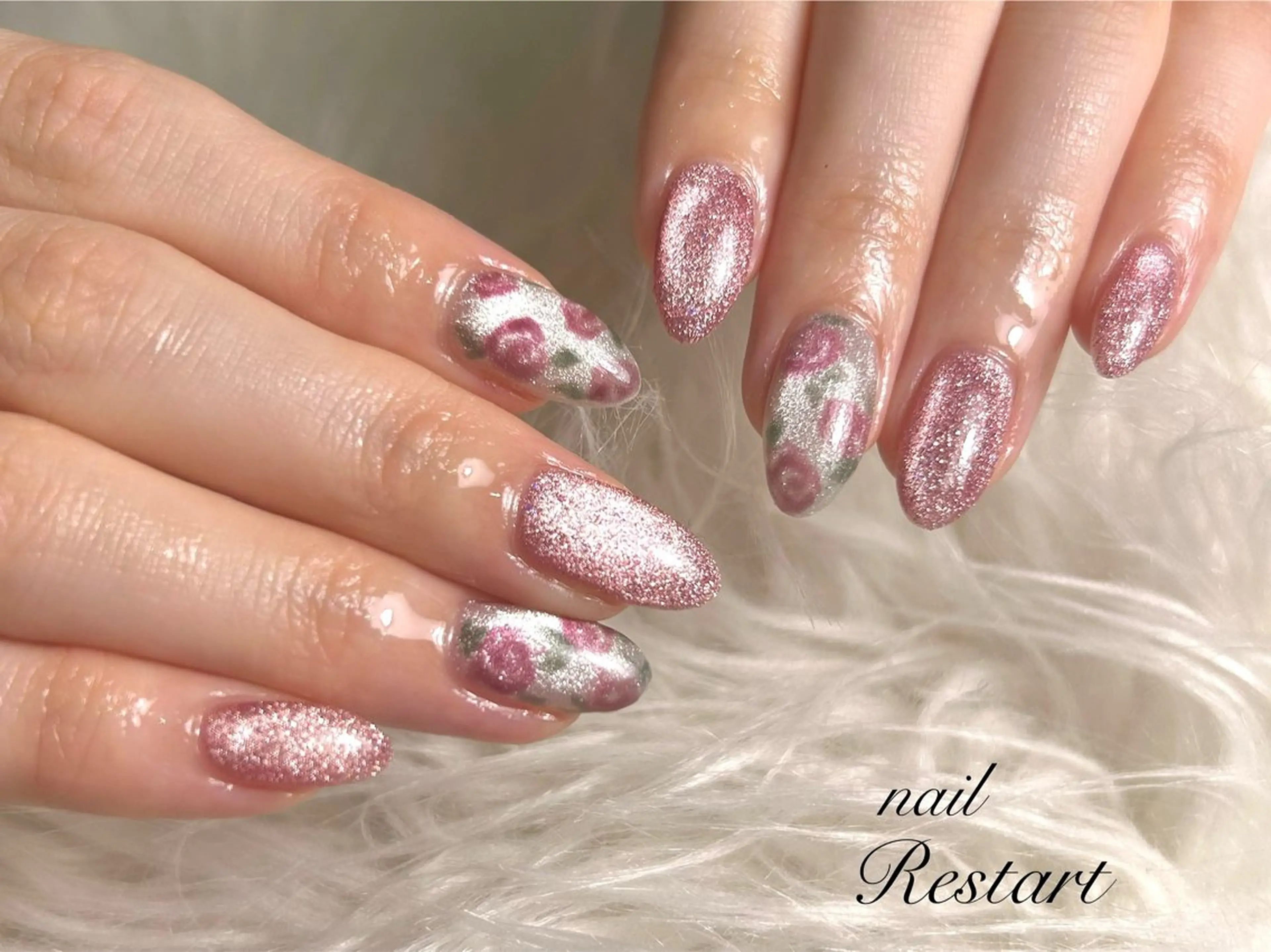 ミディアム ハンドネイル nail Restart所属・Restart YURIのネイルデザイン