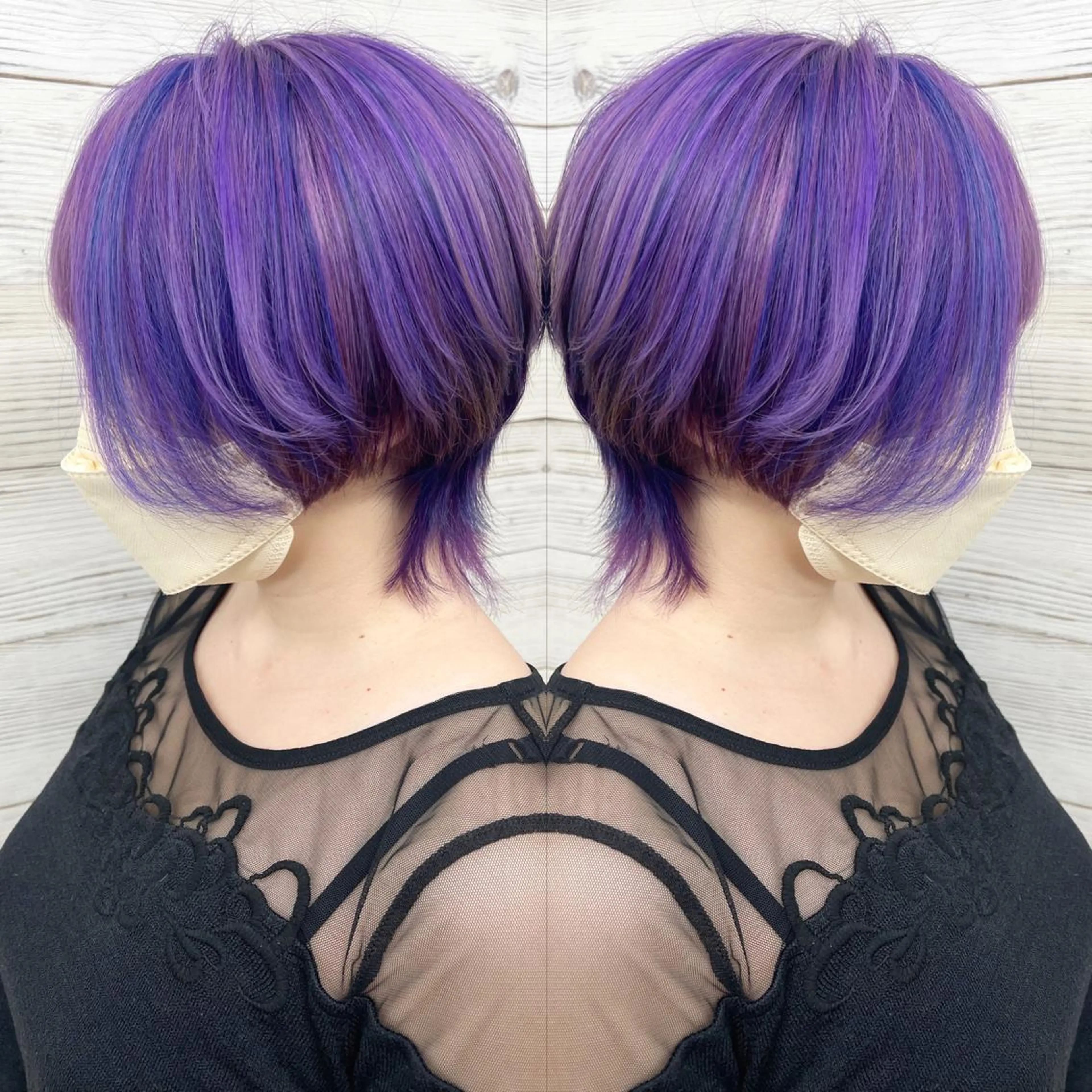 ショート カラー ヘアアレンジ ブリーチ ケアブリーチ メッシュ ボブ ショートヘア ヘアカラー トリートメント 枝毛カット＆髪質改善 満足NO.1岡しゃんのヘアスタイル