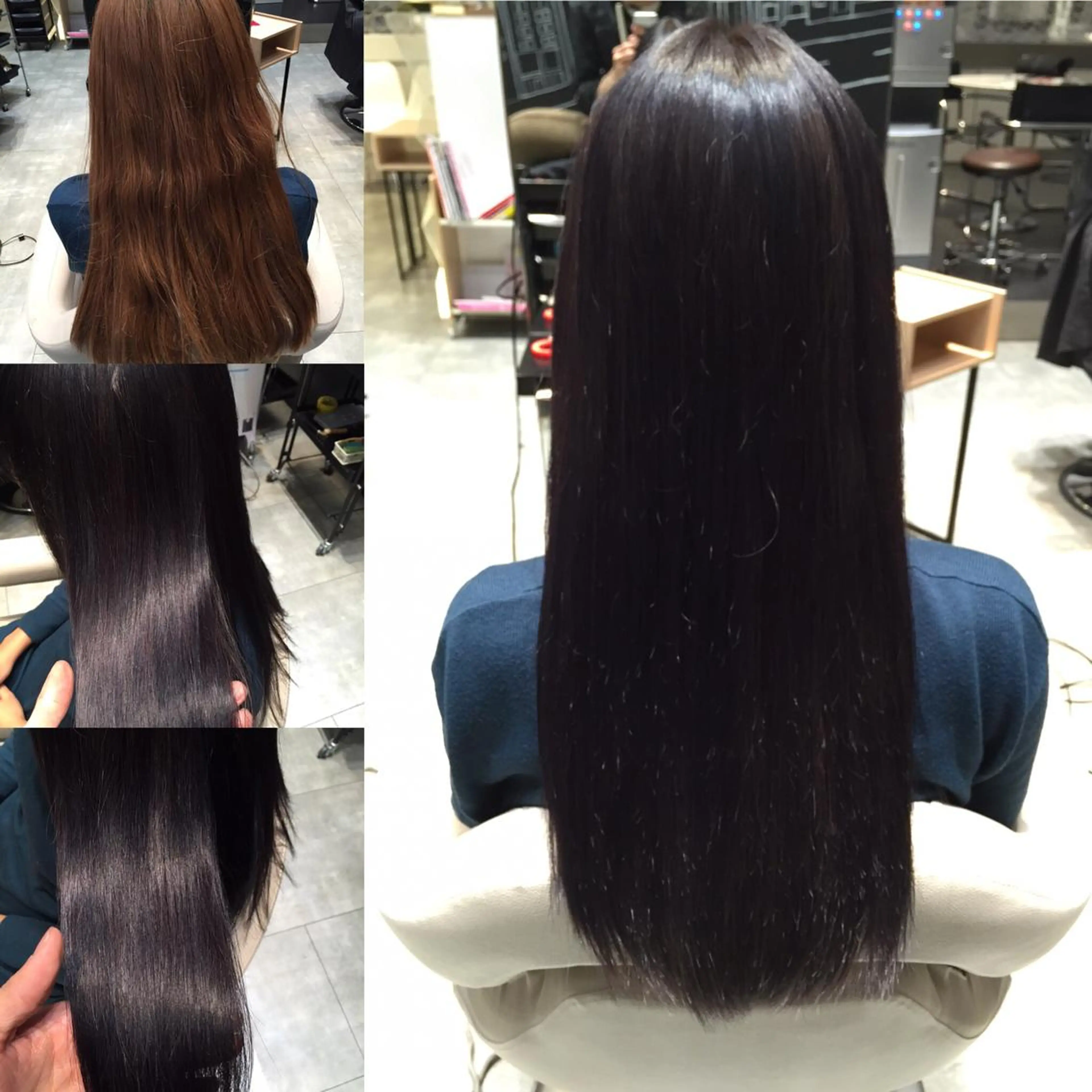 ミディアム セミロング ロング カラー 黒髪 Re:ta KANZOのヘアスタイル