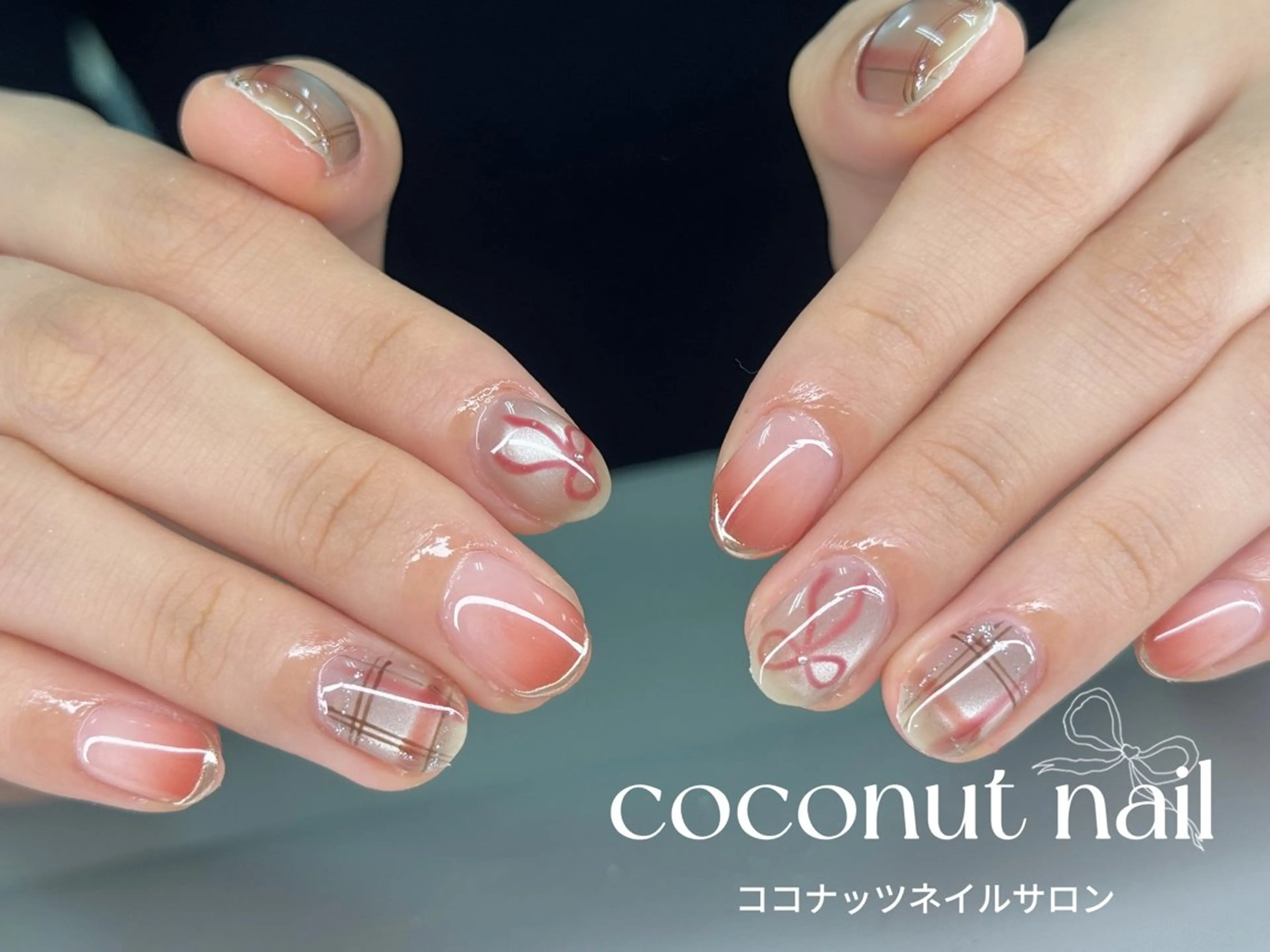 ネイル べっ甲ネイル フレンチネイル キラキラネイル マグネットネイル 大理石ネイル(マーブル) ハンドネイル 神田 ココナッツのネイルデザイン