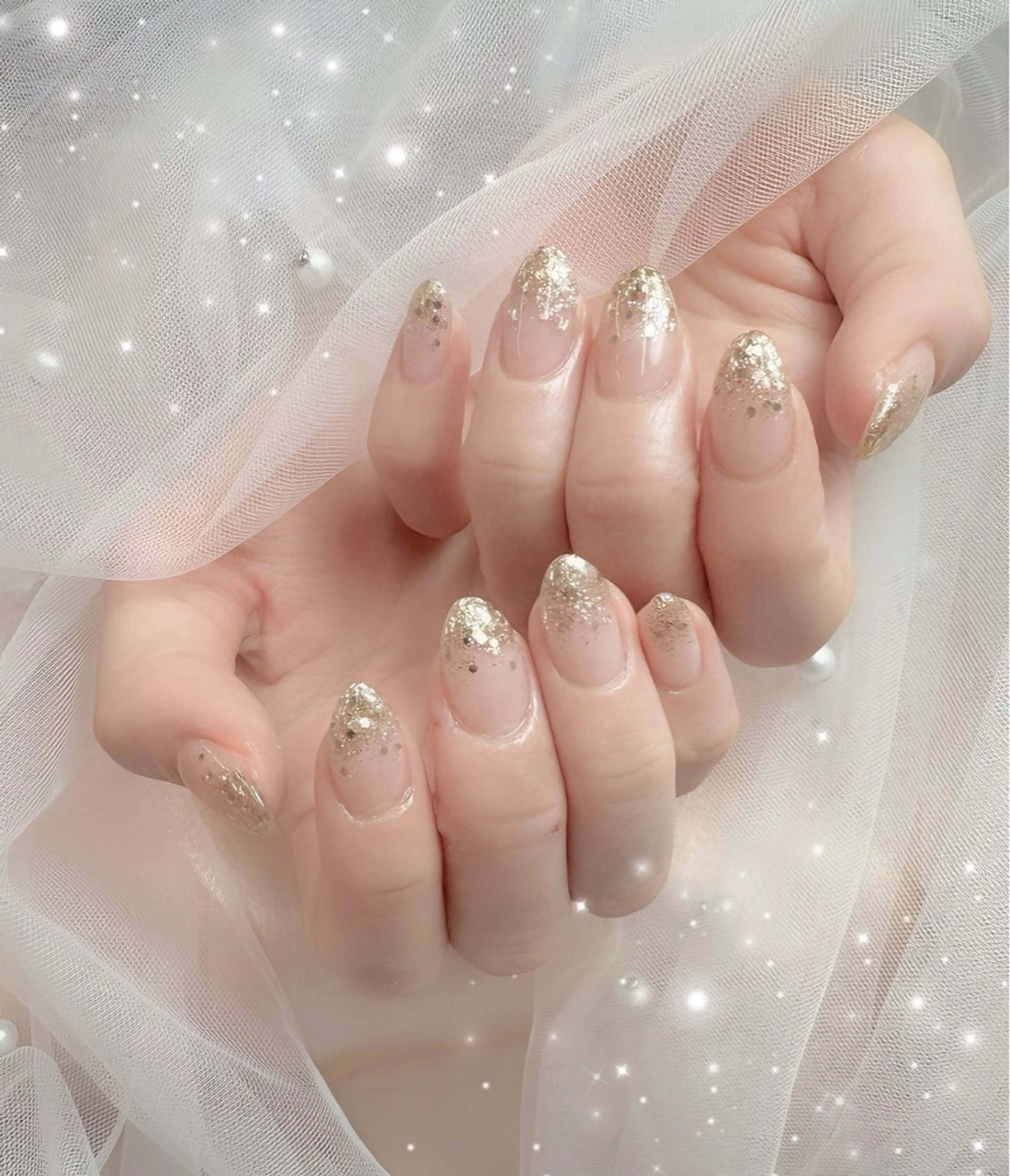 ネイル グラデーション ラメ(グリッター) ラメグラデーション Pawtique nail salonのネイルデザイン