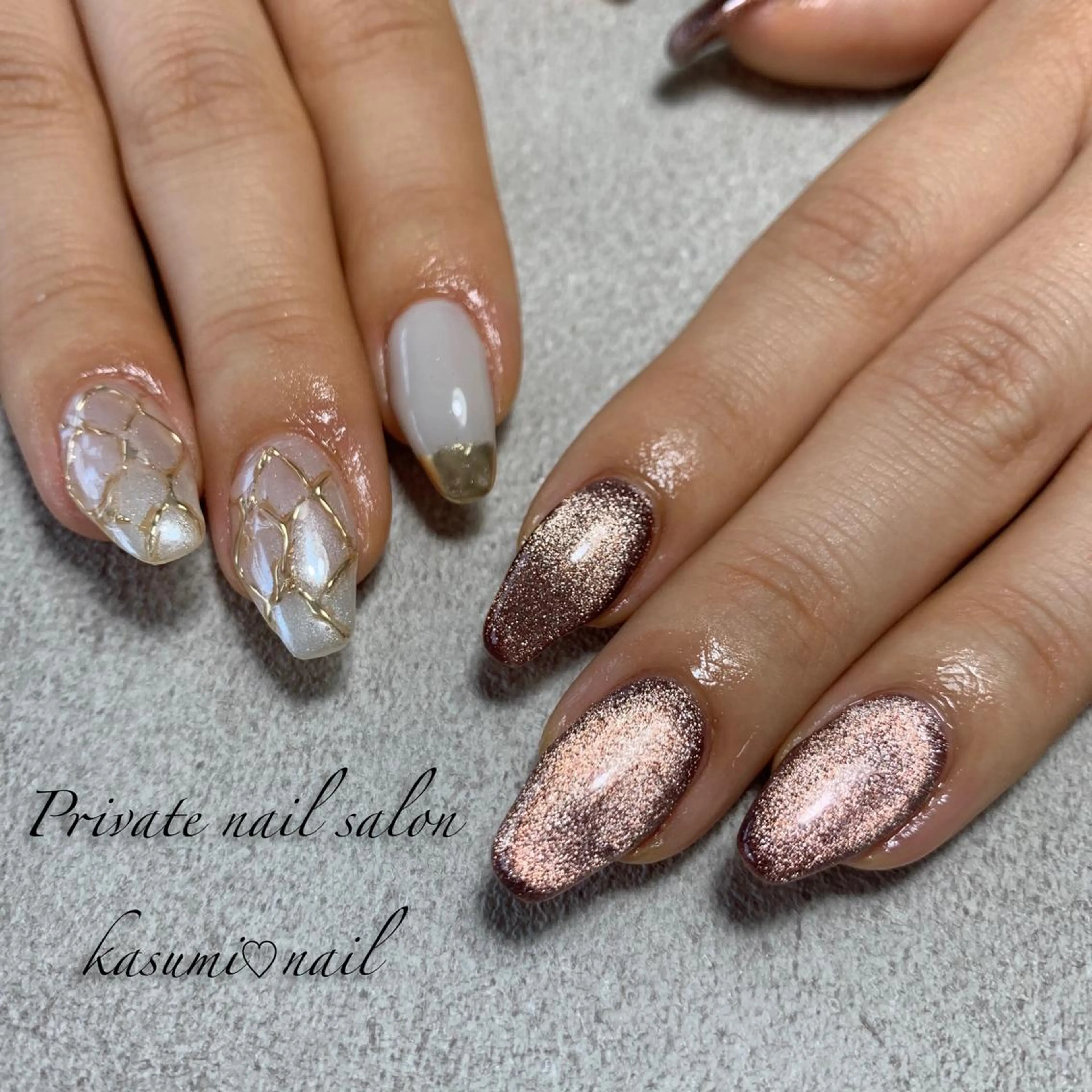 ネイル マグネットネイル ミラーネイル ニュアンスネイル 冬ネイル KASUMI♡ Nailのネイルデザイン