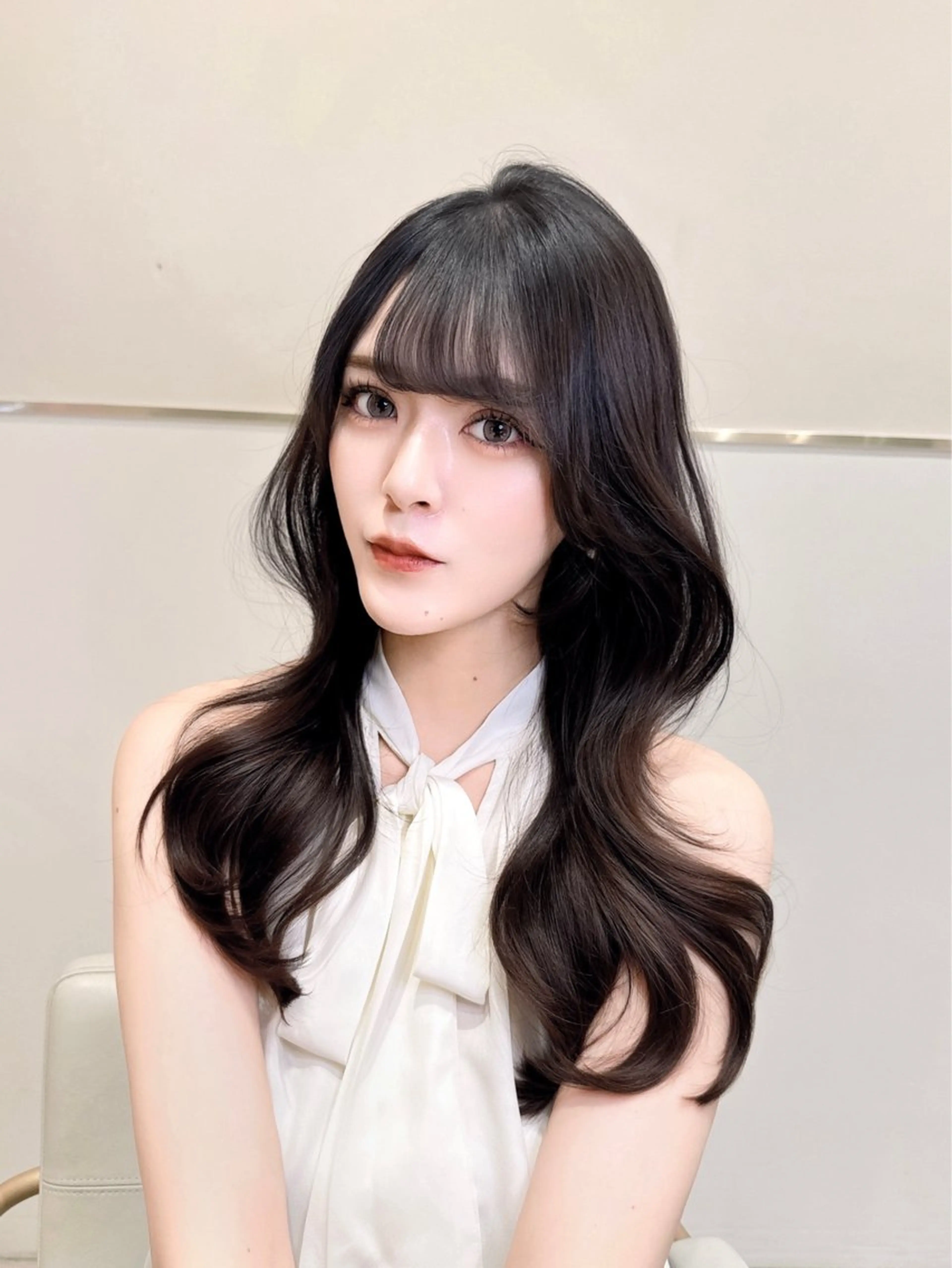 ミディアム カラー カット ヘアカラー トリートメント ヘッドスパ ヘアセット 韓国ヘア/レイヤー/ 顔まわり/りょーとのヘアスタイル