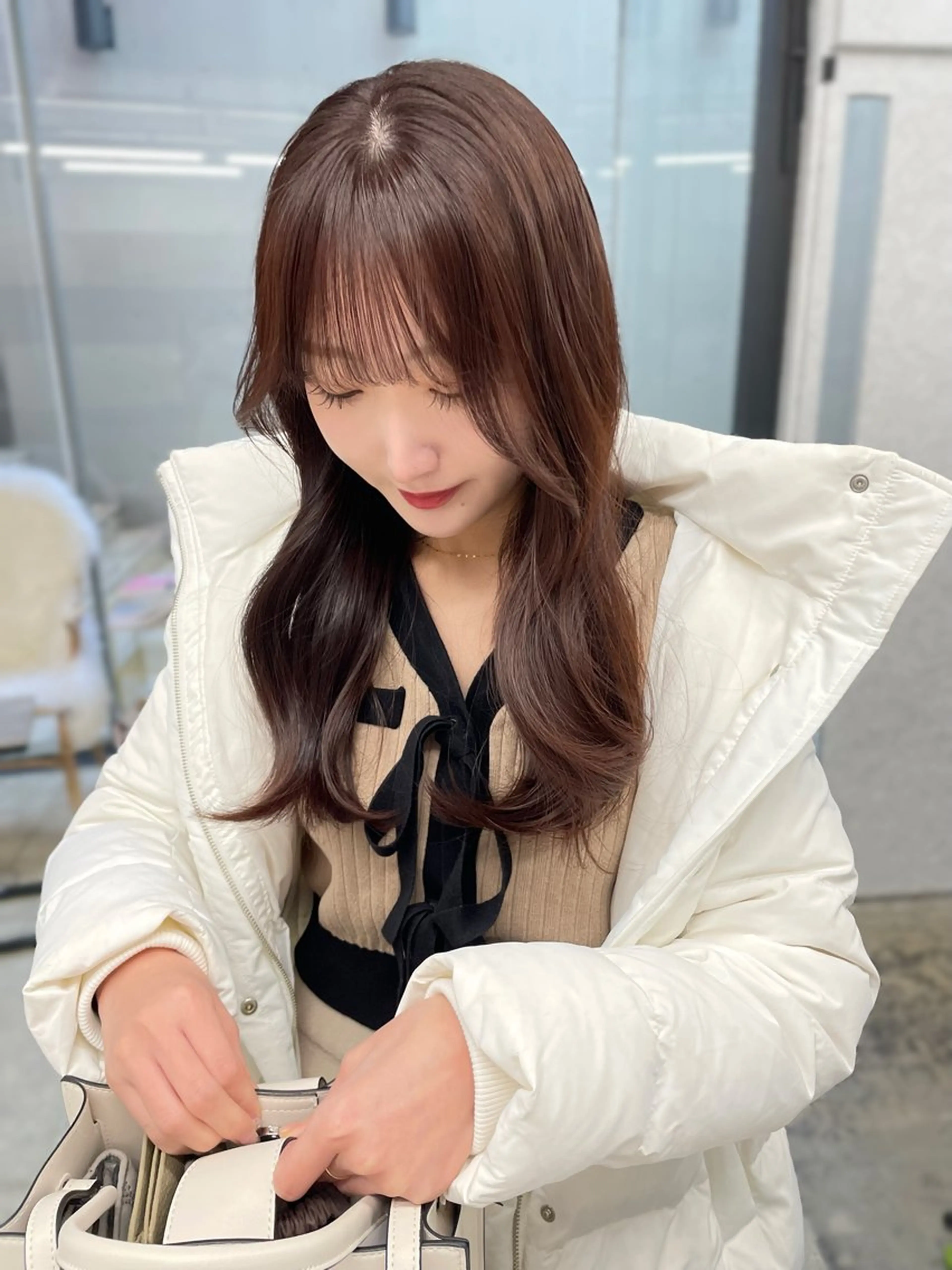 セミロング レイヤーカット/ 縮毛矯正/ミサキ💐のヘアスタイル