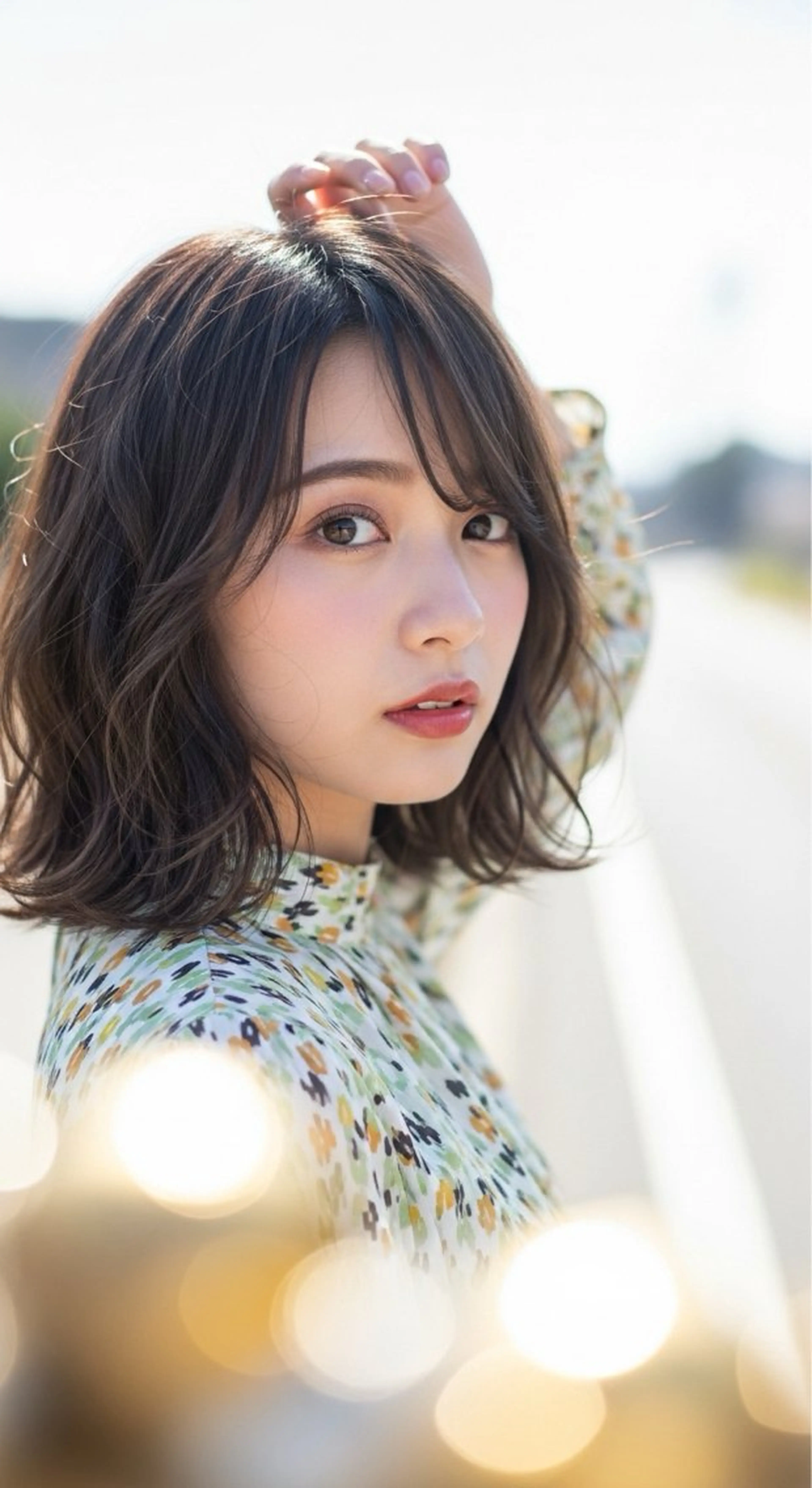 ミディアム ショートボブ ボブ 顔周りカット レイヤーカット 似合わせカット カット ヘアカラー トリートメント 石沢 知康のヘアスタイル