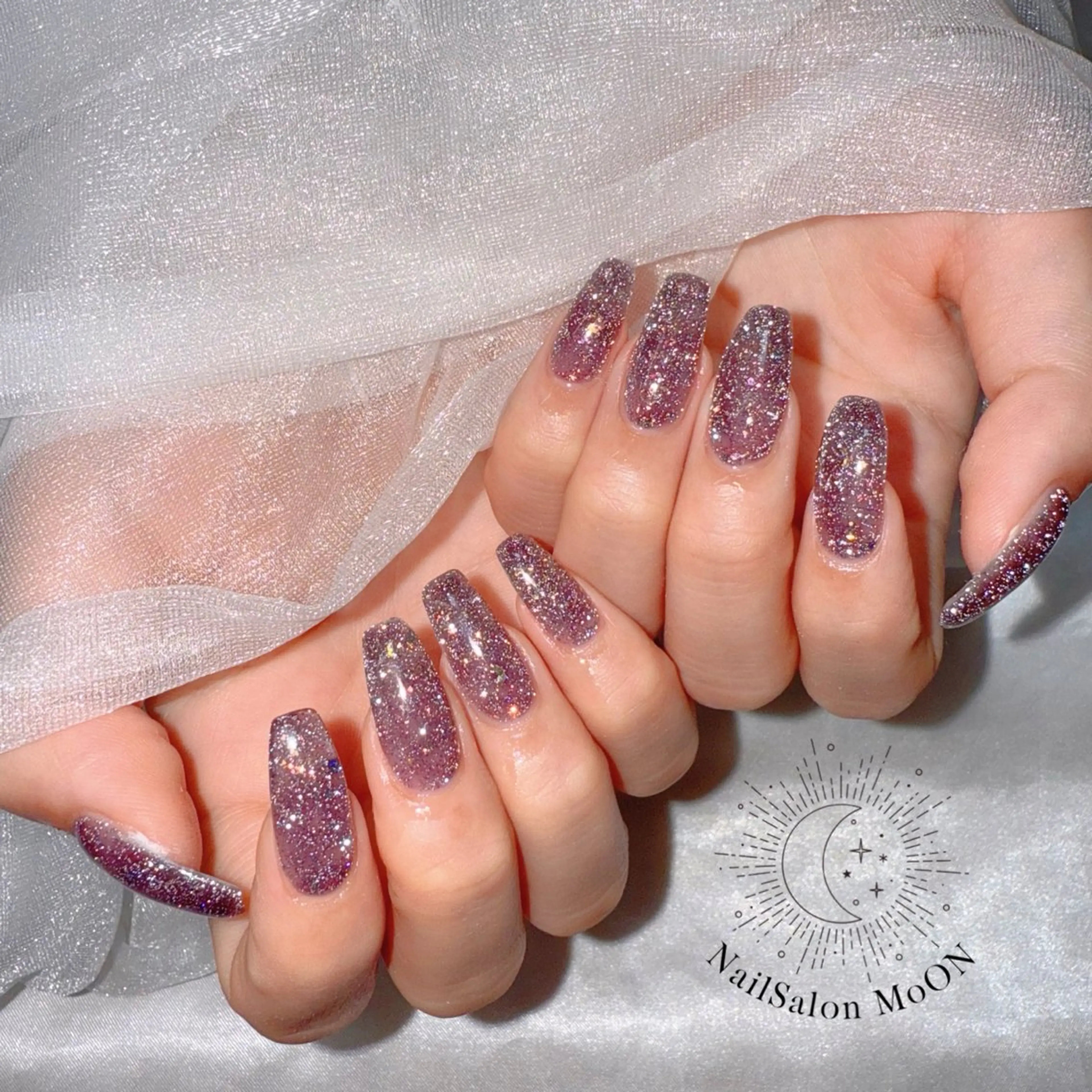 ネイル フラッシュネイル ラメ(グリッター) ハンドネイル ハンドケア MoON...❤︎ MeGuのネイルデザイン
