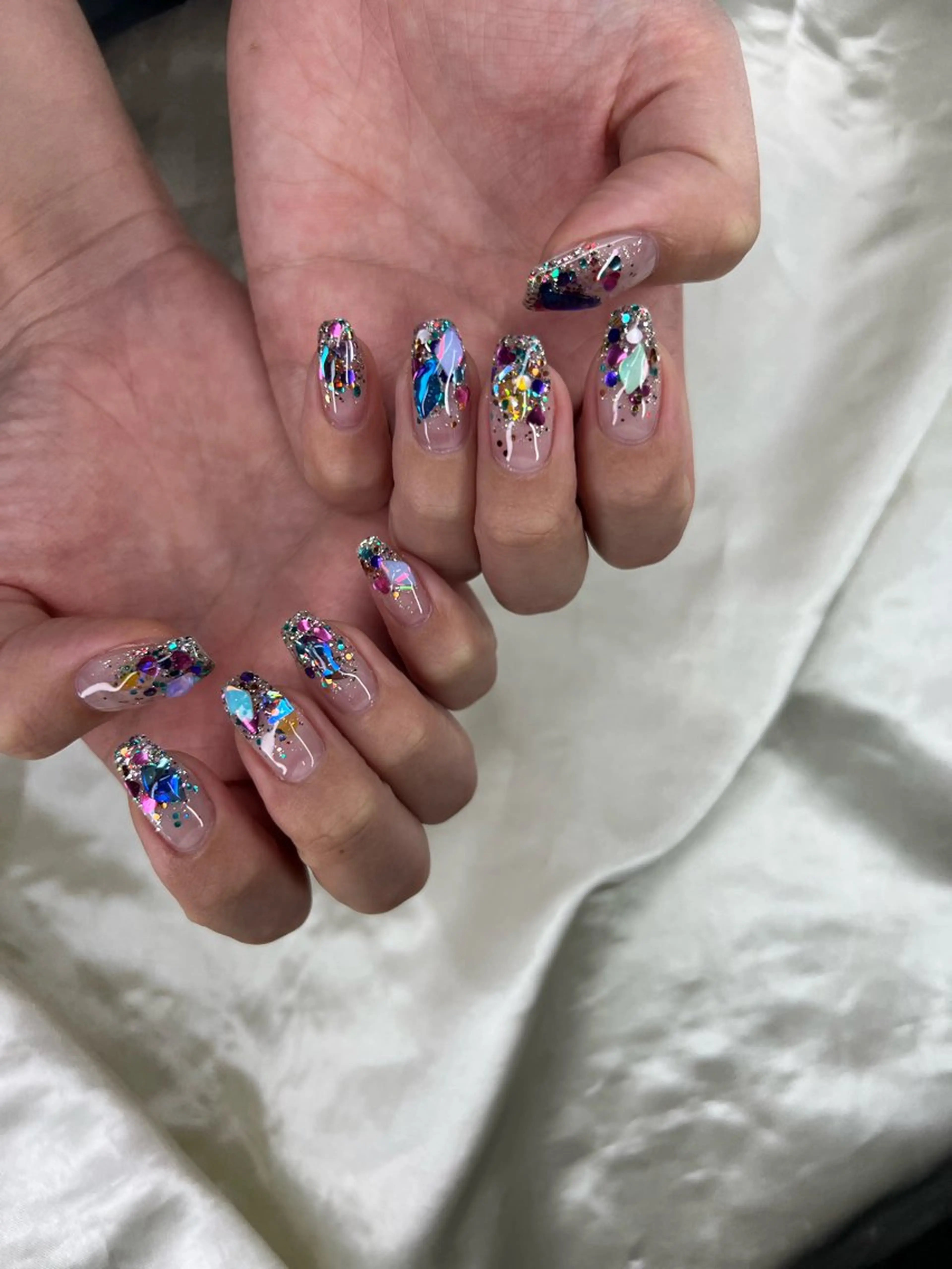 ネイル キラキラネイル 持ち込み ニュアンスネイル ハンドネイル ハンドケア Charme. NOBUKOのネイルデザイン