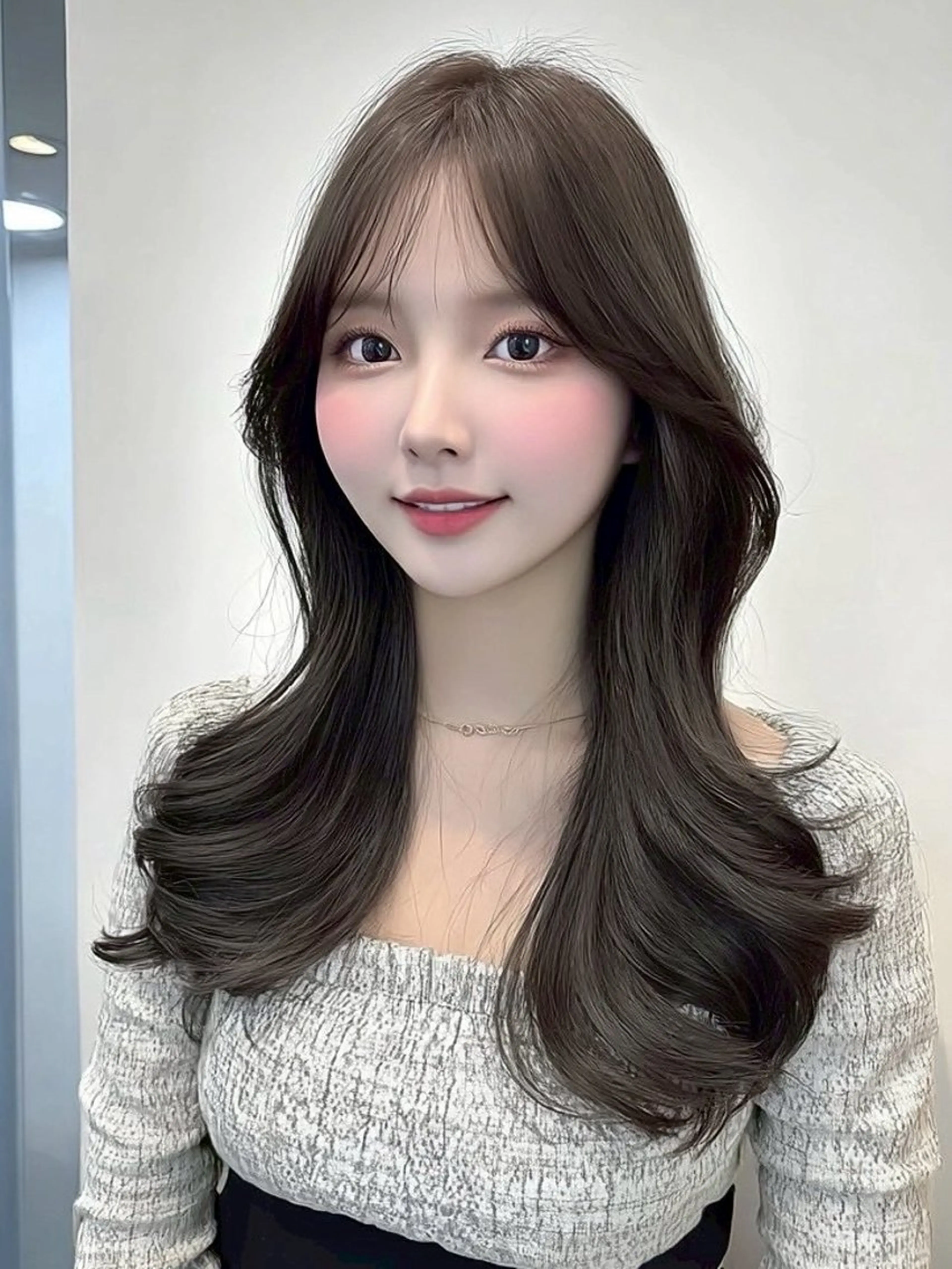 ロング カラー カット ヘアカラー トリートメント 💎透明感/韓国/ レイヤー/泉亮介💎のヘアスタイル