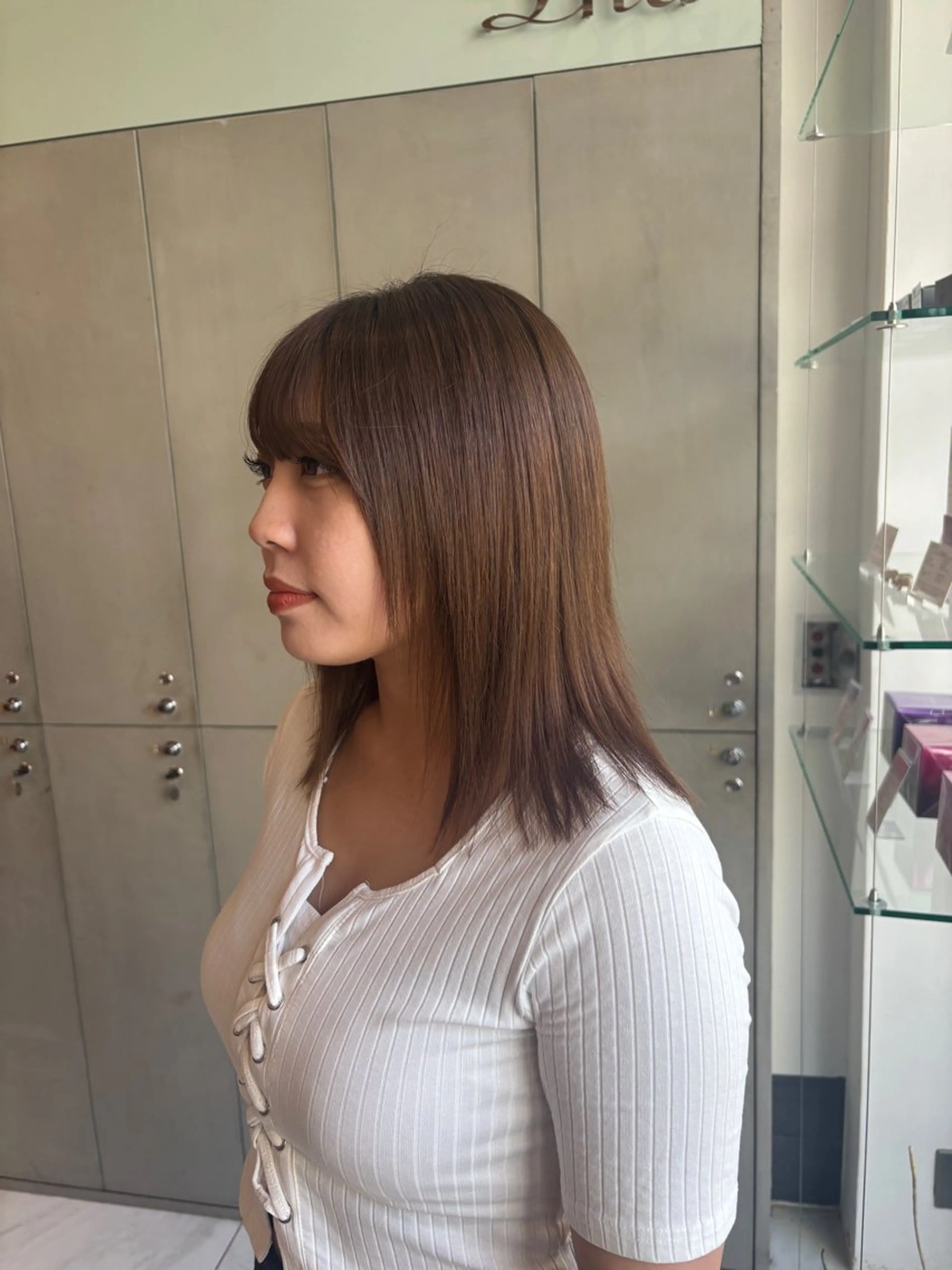 ミディアム ️🩵RINKA/ ハイトーンカラー🩵のヘアスタイル