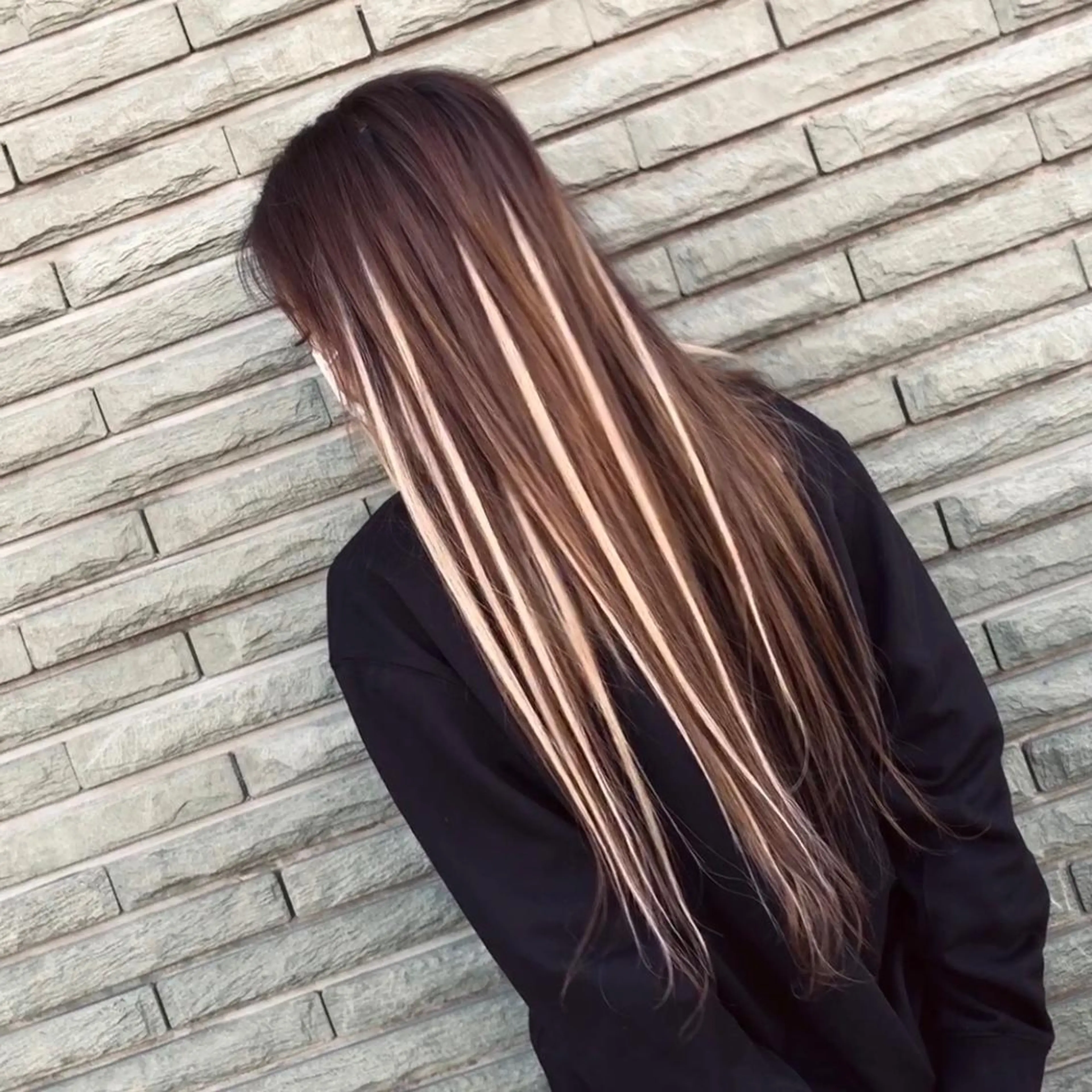 ロング カラー ヘアアレンジ ショートボブ シールエクステ バレイヤージュ ブリーチ デザインカラー アンドウ ユウ/ レイヤーカット/韓国のヘアスタイル