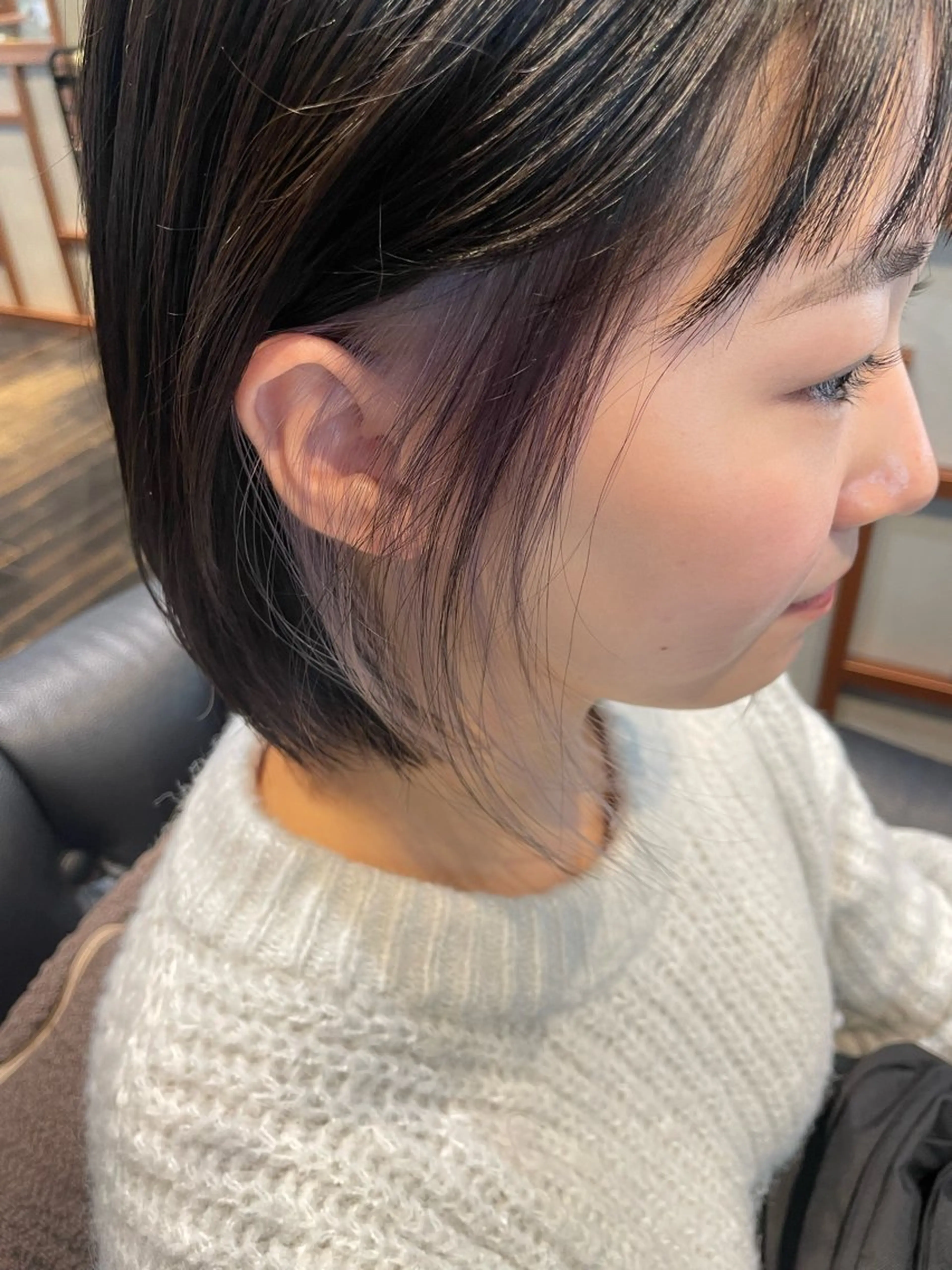 ショート パープルカラー Canon/ インナーカラー/四条のヘアスタイル