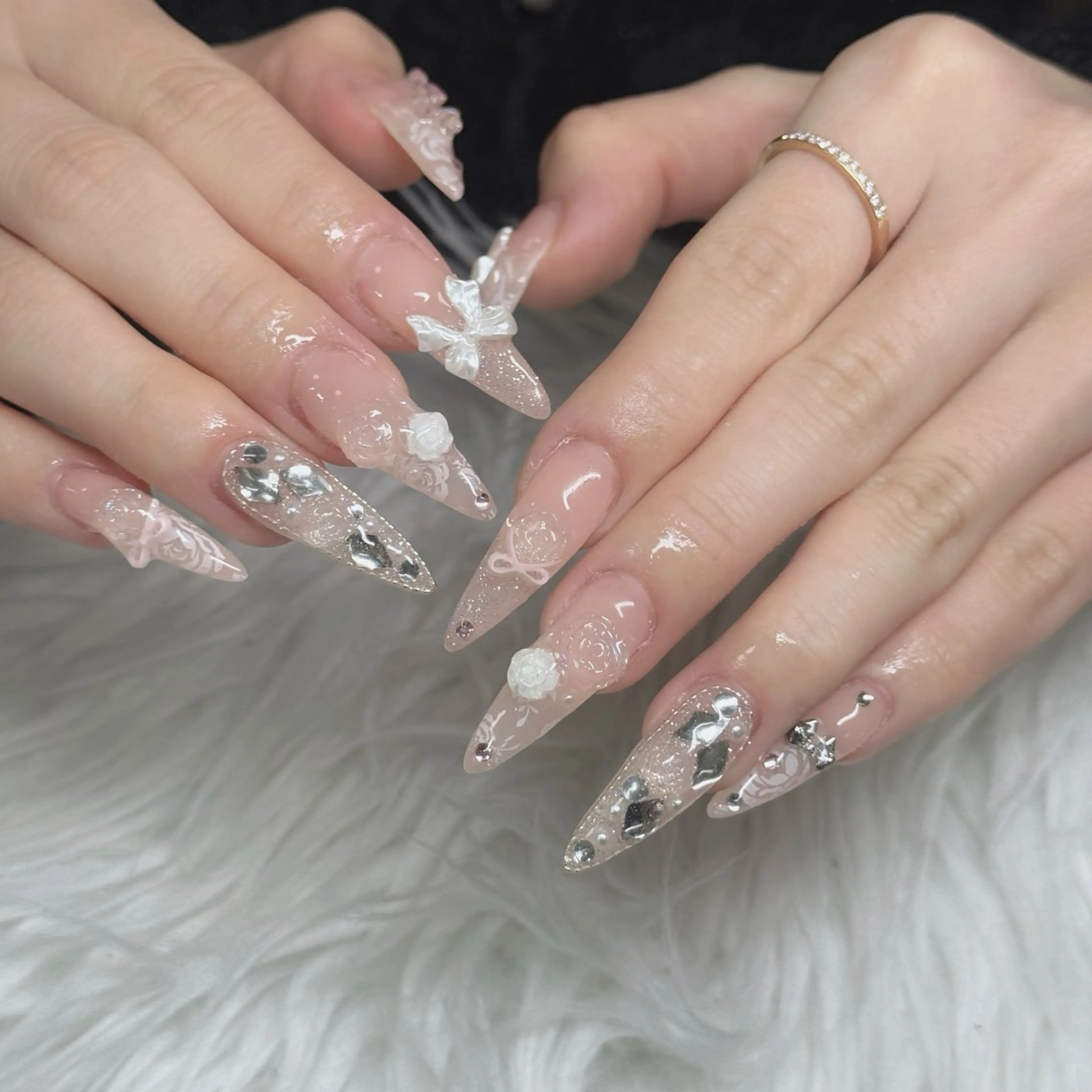 ネイル フットネイル フレンチネイル グラデーション 韓国ネイル ロングネイル ハンドネイル Hani Nail Salonのネイルデザイン