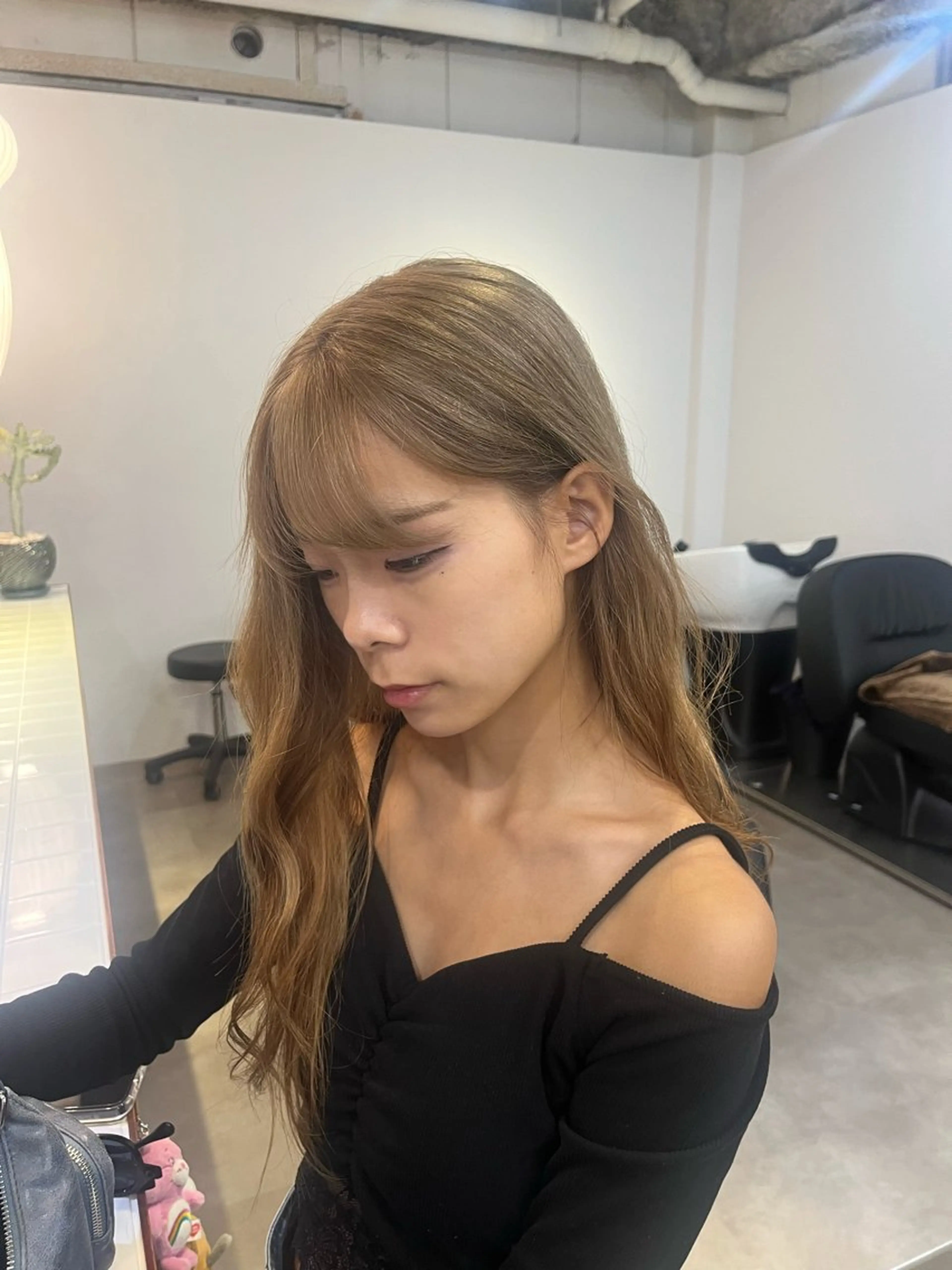 セミロング カラー ヘアカラー HEW所属・Sanaダブルカラー ✨️パルコ徒歩1分のヘアスタイル