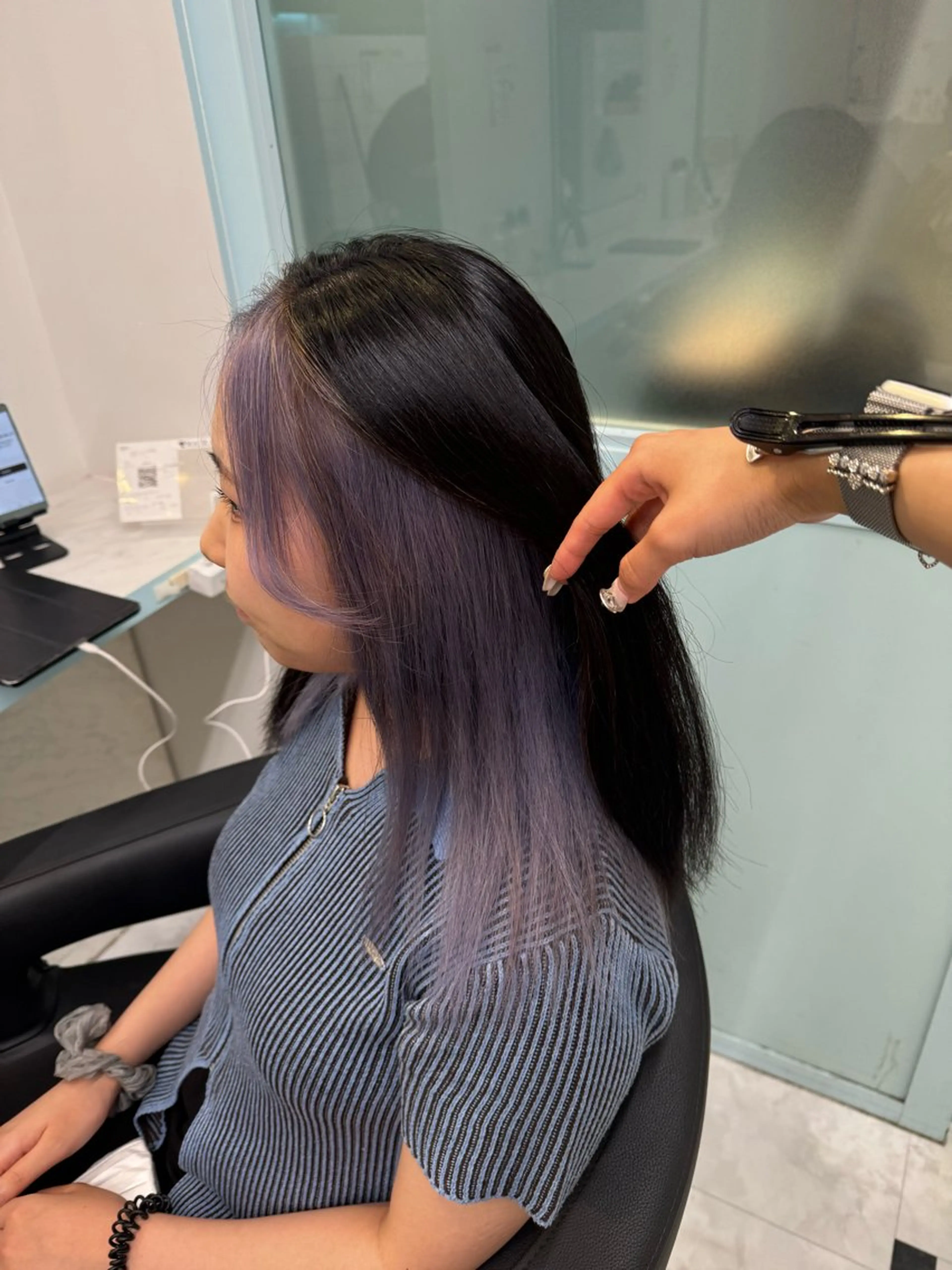 セミロング カラー ヘアカラー トリートメント ヘッドスパ ヘアセット 暖色🩷透明感カラー ♡Maika♡のヘアスタイル