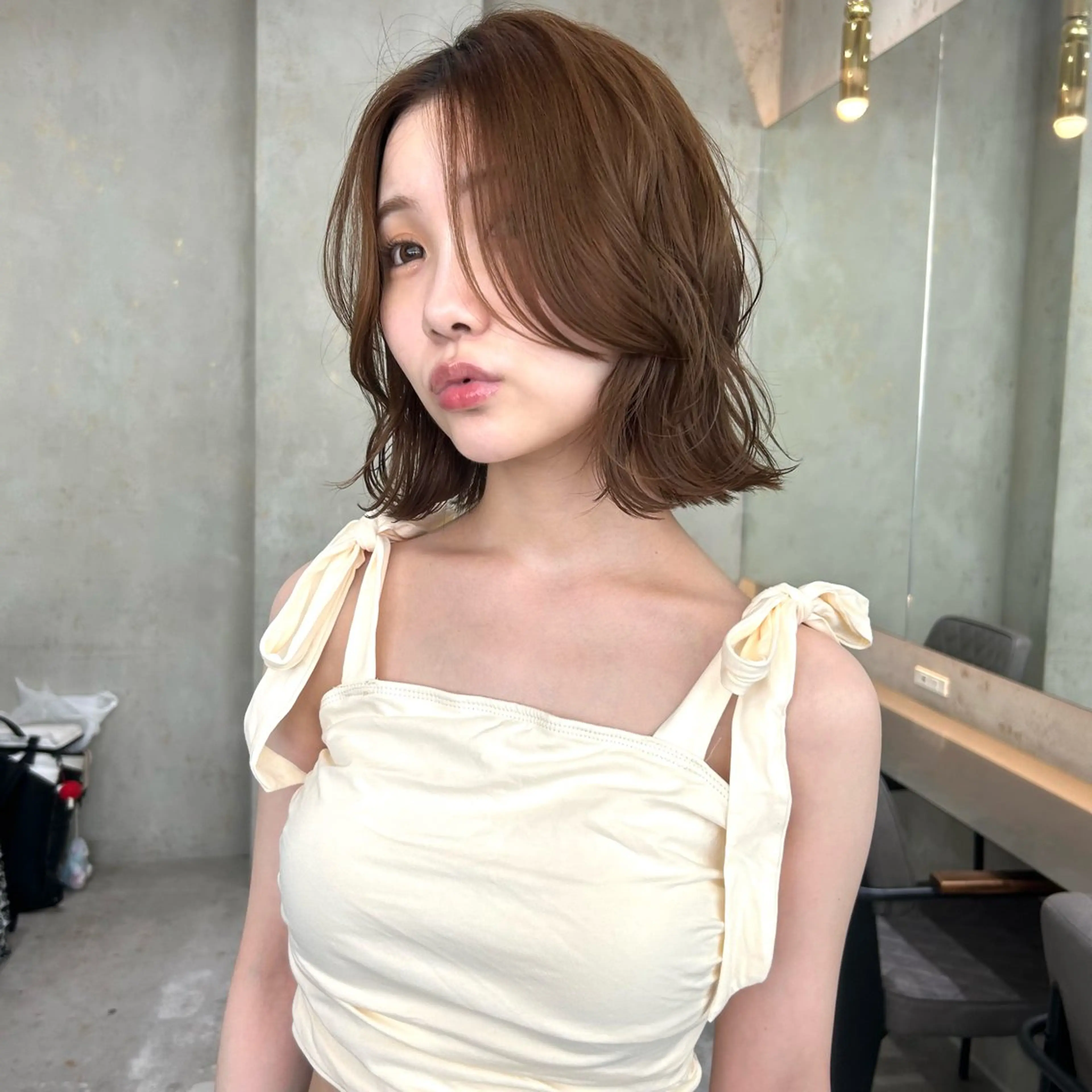 ミディアム ボブ ボブ/くびれボブ/ 髪質改善/Ru-kaのヘアスタイル