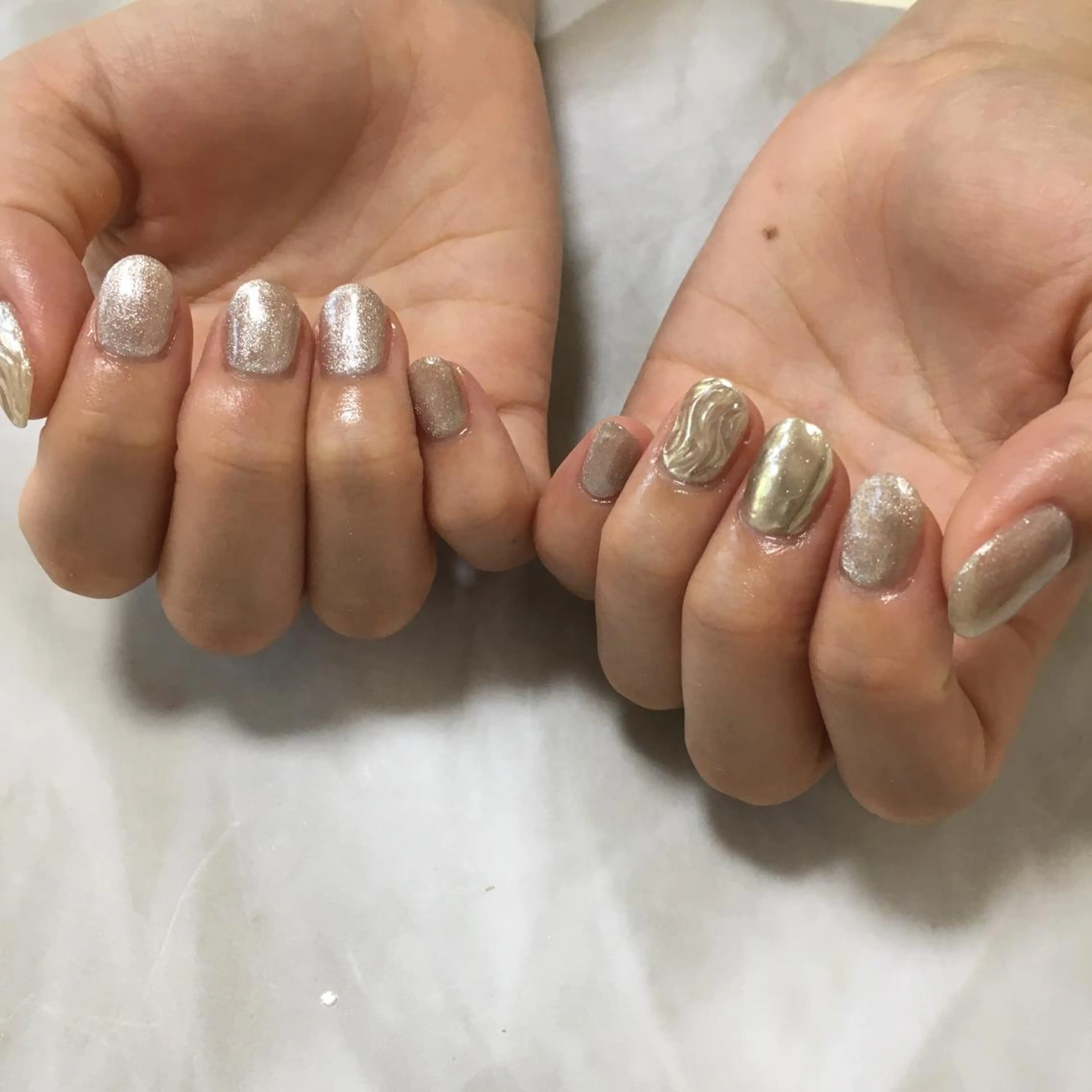 ネイル マグネットネイル ミラーネイル SHINE NAILのネイルデザイン