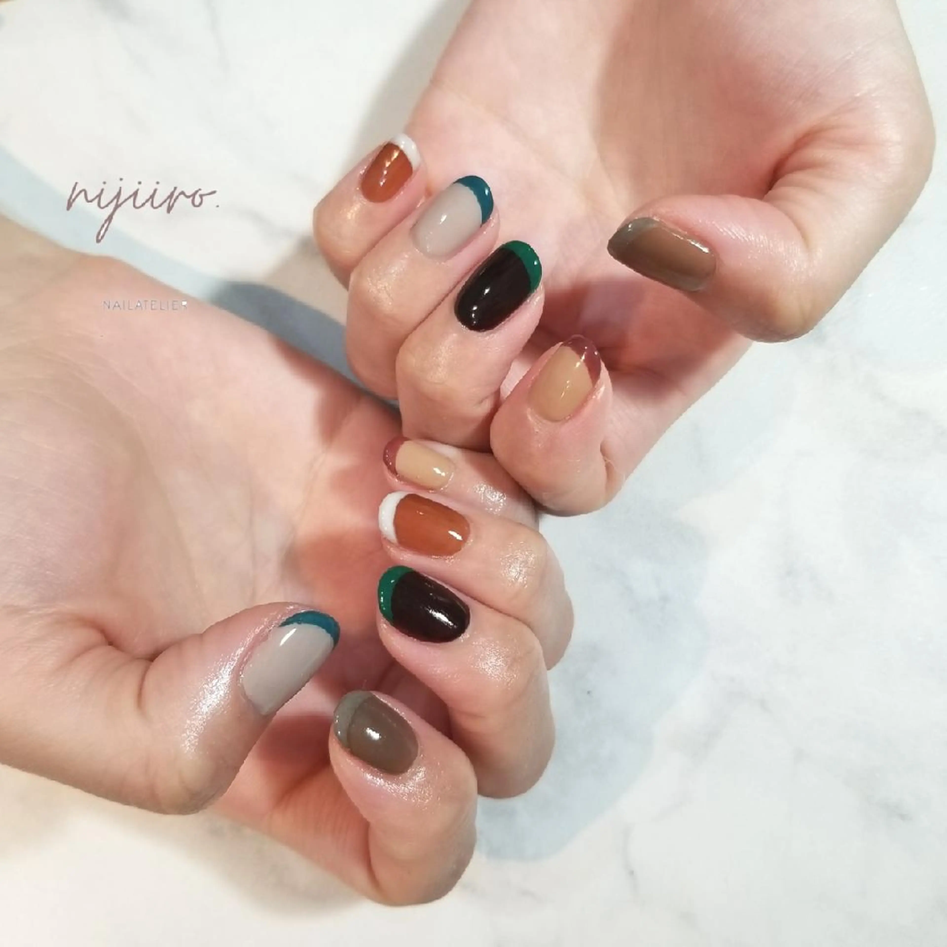ネイル フレンチネイル ハンドネイル nailatelier nijiiro.所属・nijiiro🌈 サトウのネイルデザイン