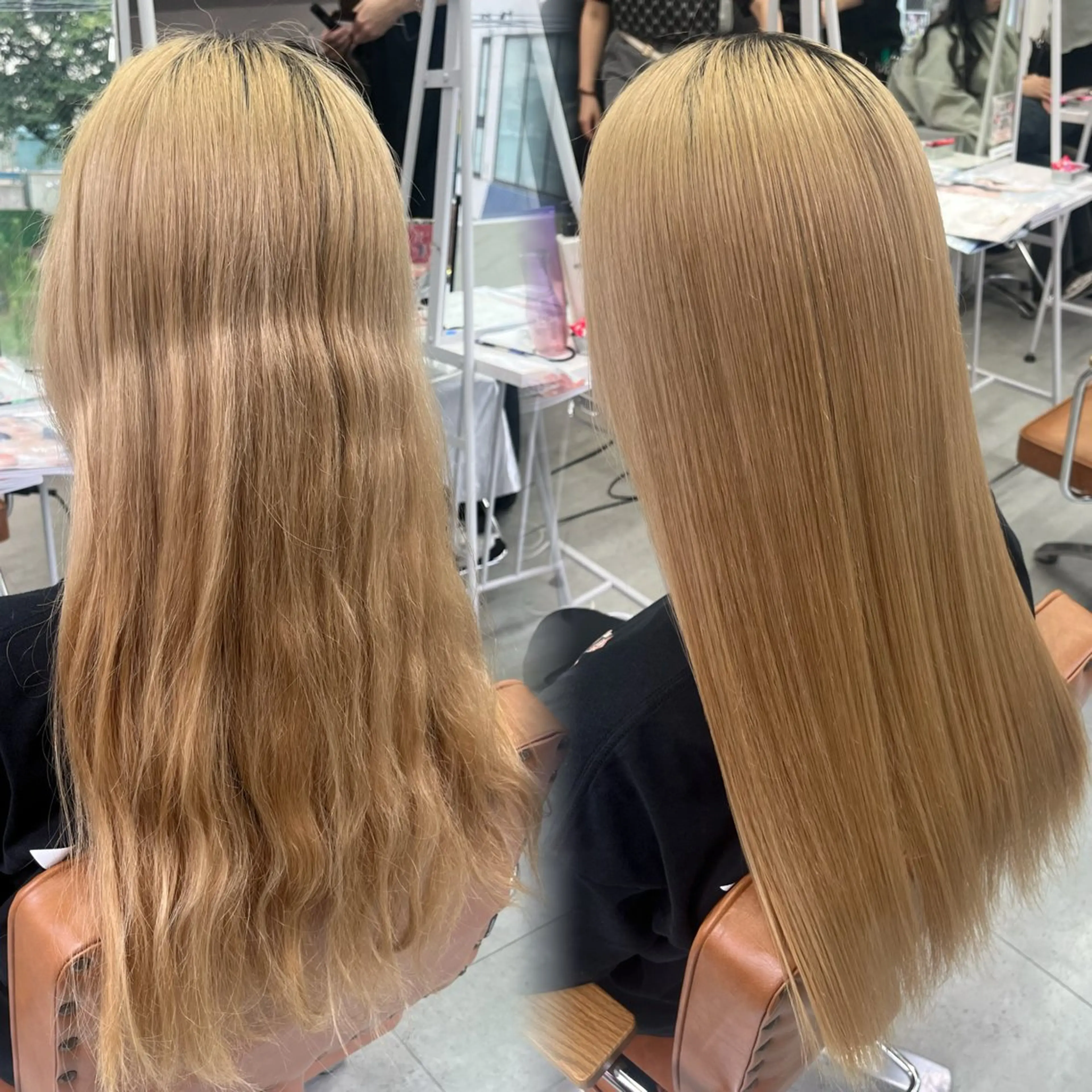 セミロング トリートメント 艶カラー/羽エクステ サラサ💟のヘアスタイル