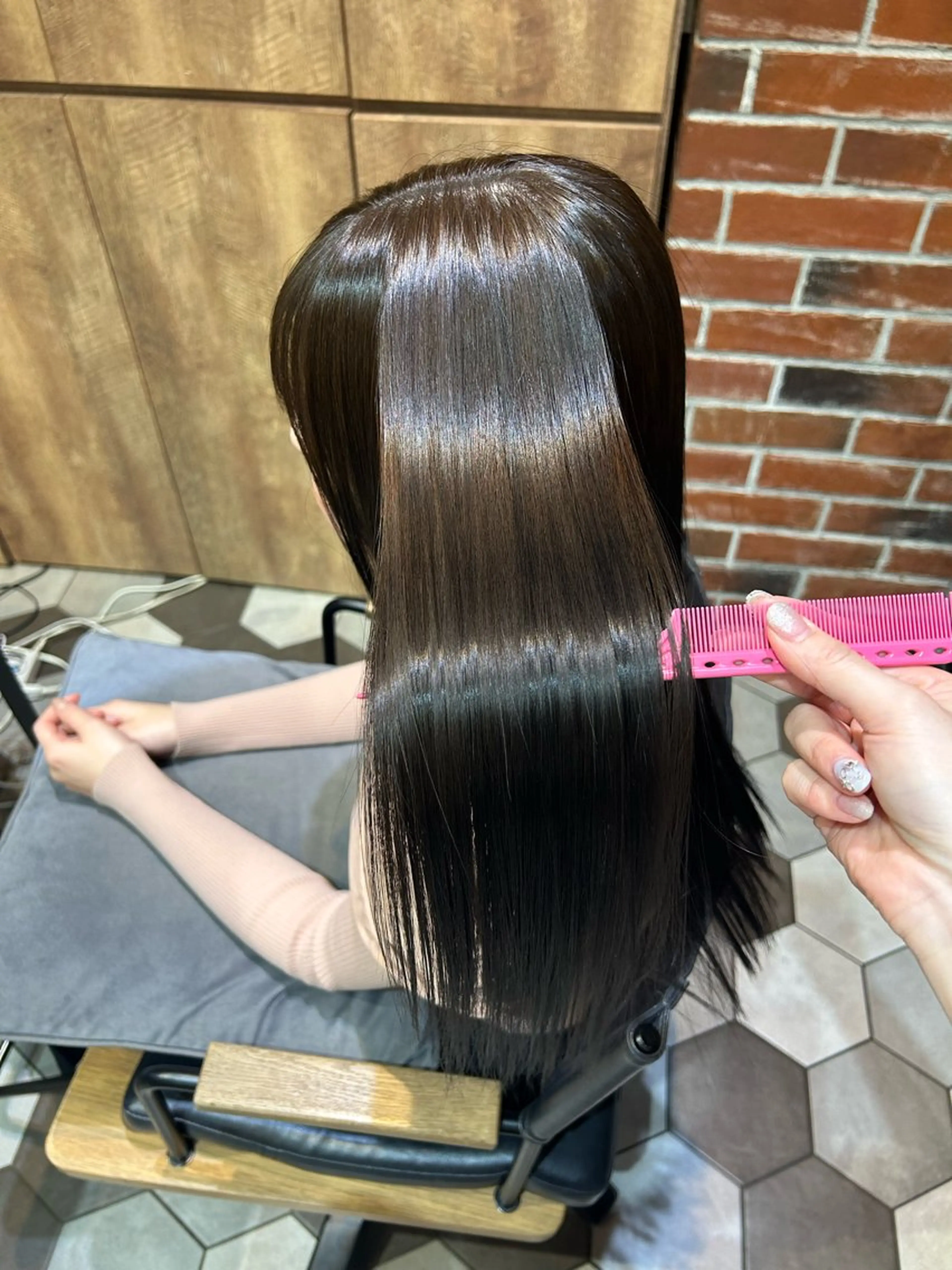 ロング カラー ヘアカラー 縮毛矯正 nina/髪質改善 /柔らかな艶髪🫧のヘアスタイル