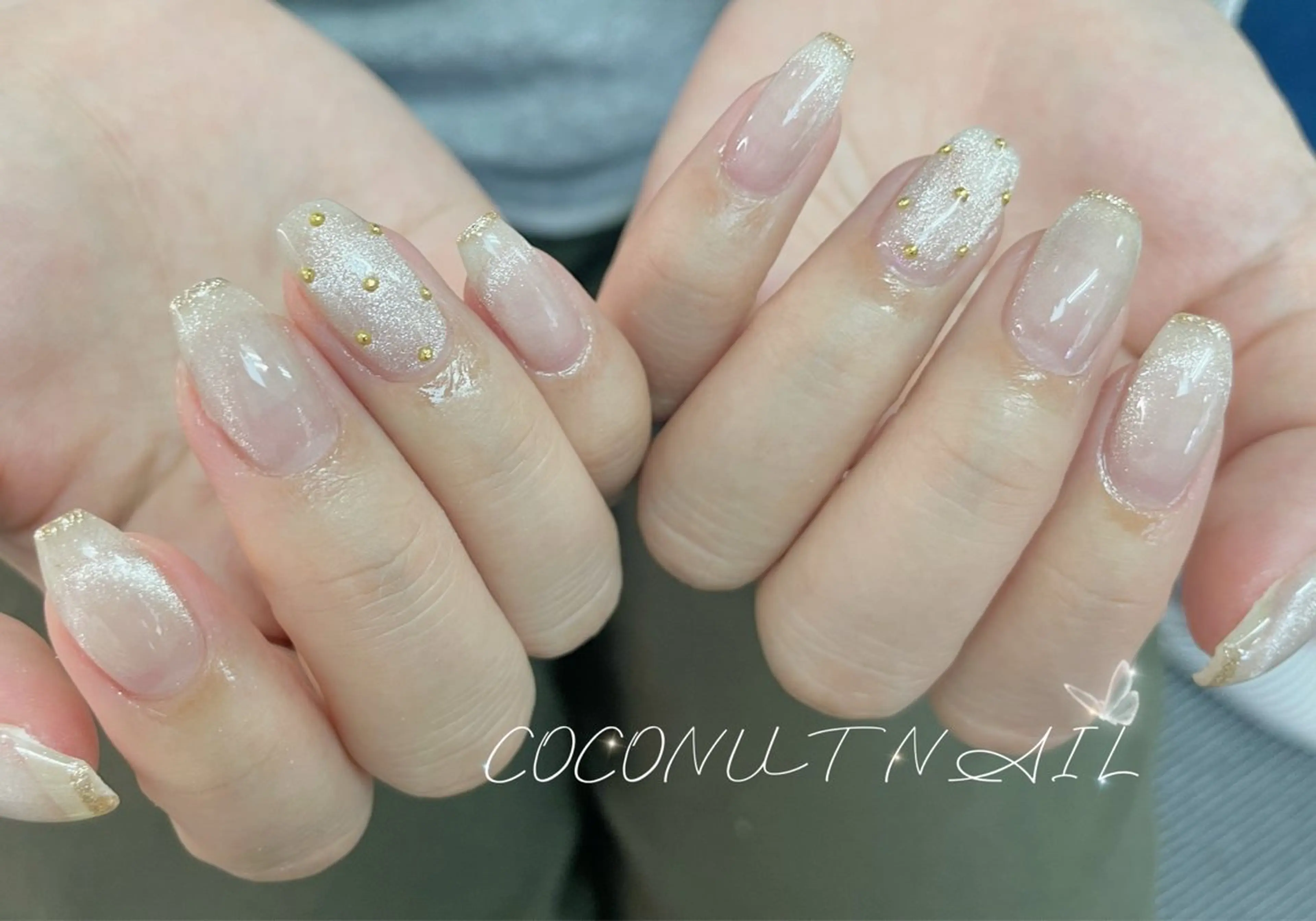 ネイル べっ甲ネイル フレンチネイル キラキラネイル マグネットネイル 大理石ネイル(マーブル) ハンドネイル 神田 ココナッツのネイルデザイン