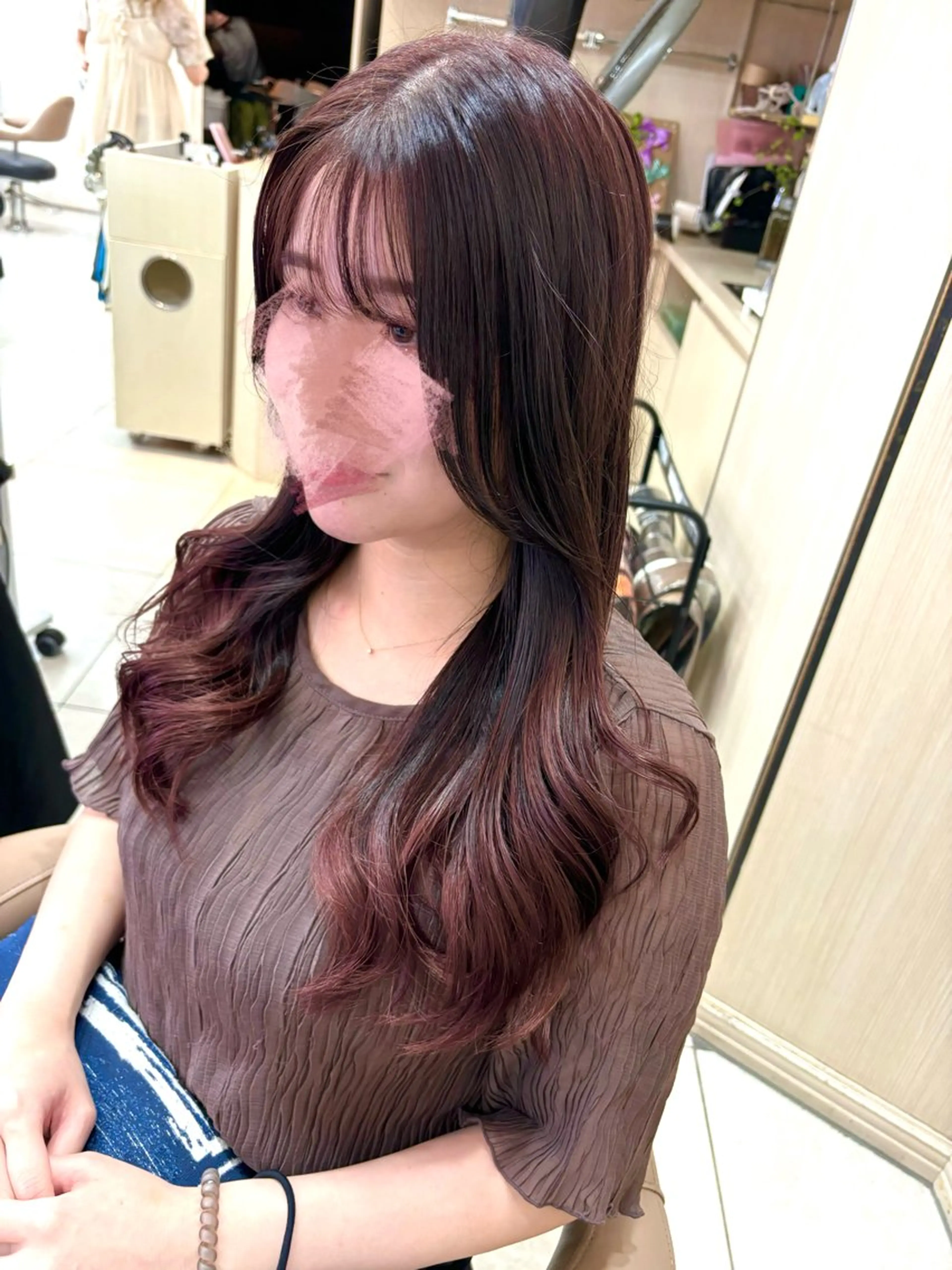 ロング カラー カット ヘアカラー ゆるふわパーマ🌼 アレンジ🌼リョウカのヘアスタイル