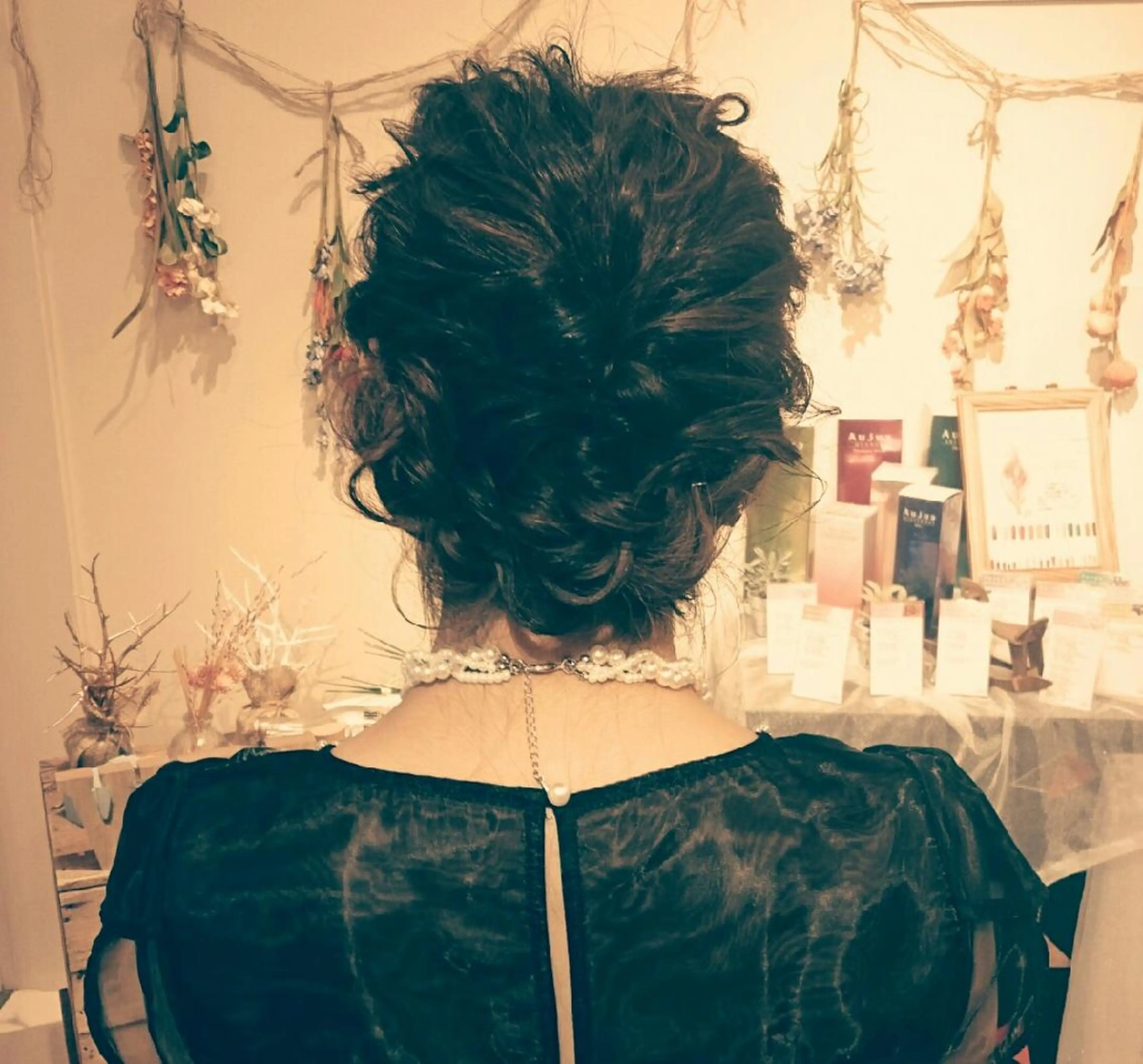 ヘアアレンジ セミロング 結婚式・ブライダル ヘアセット/髪質改善 /カラー/TADOのヘアスタイル