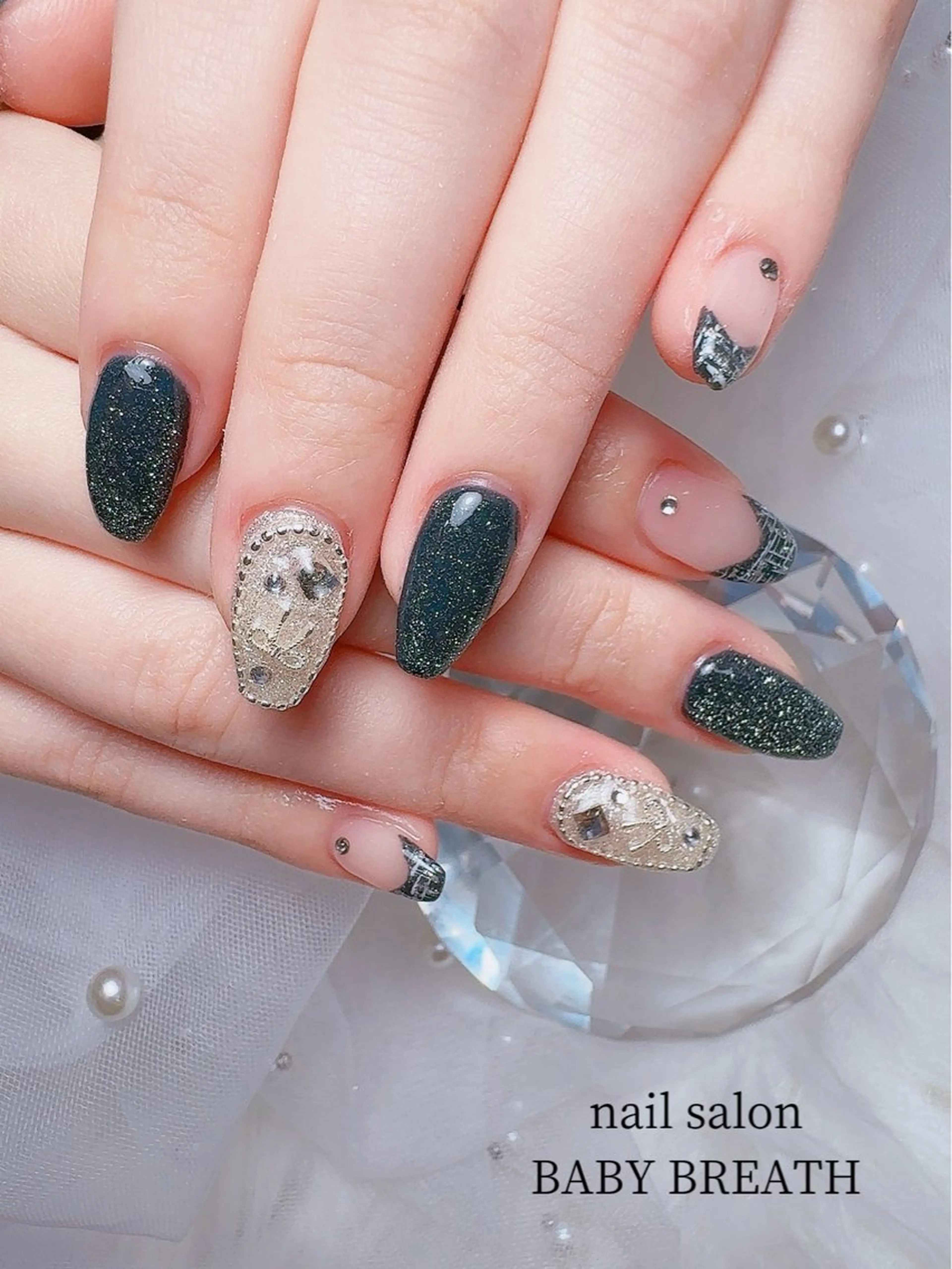 ネイル アートネイル フラッシュネイル フットネイル グラデーション ラメ(グリッター) ハンドネイル BABY  BREATH所属・y natsumiのネイルデザイン