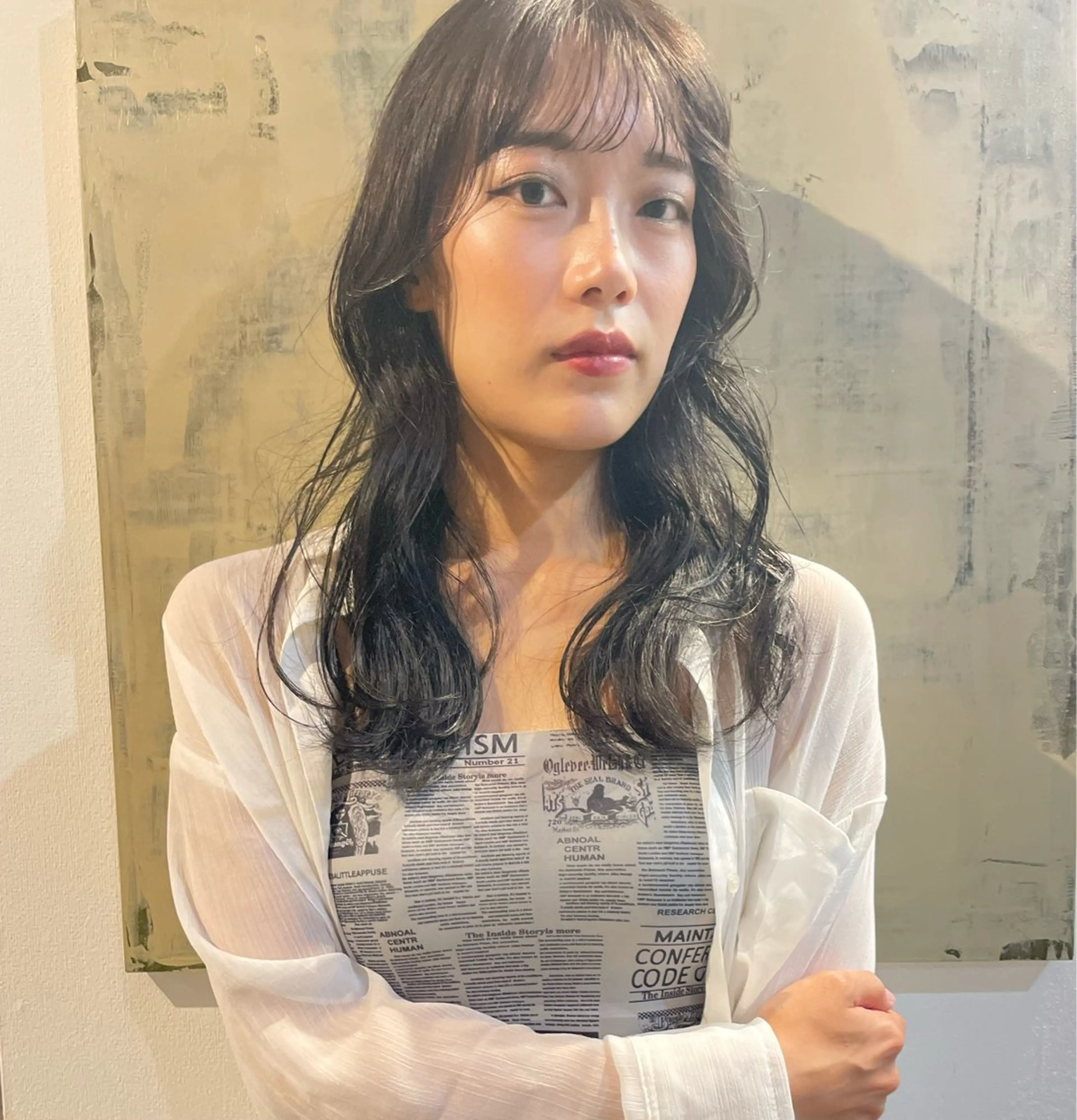 セミロング 顔まわりレイヤー 顔周りカット レイヤーカット BROOK.所属・増田 壮のヘアスタイル