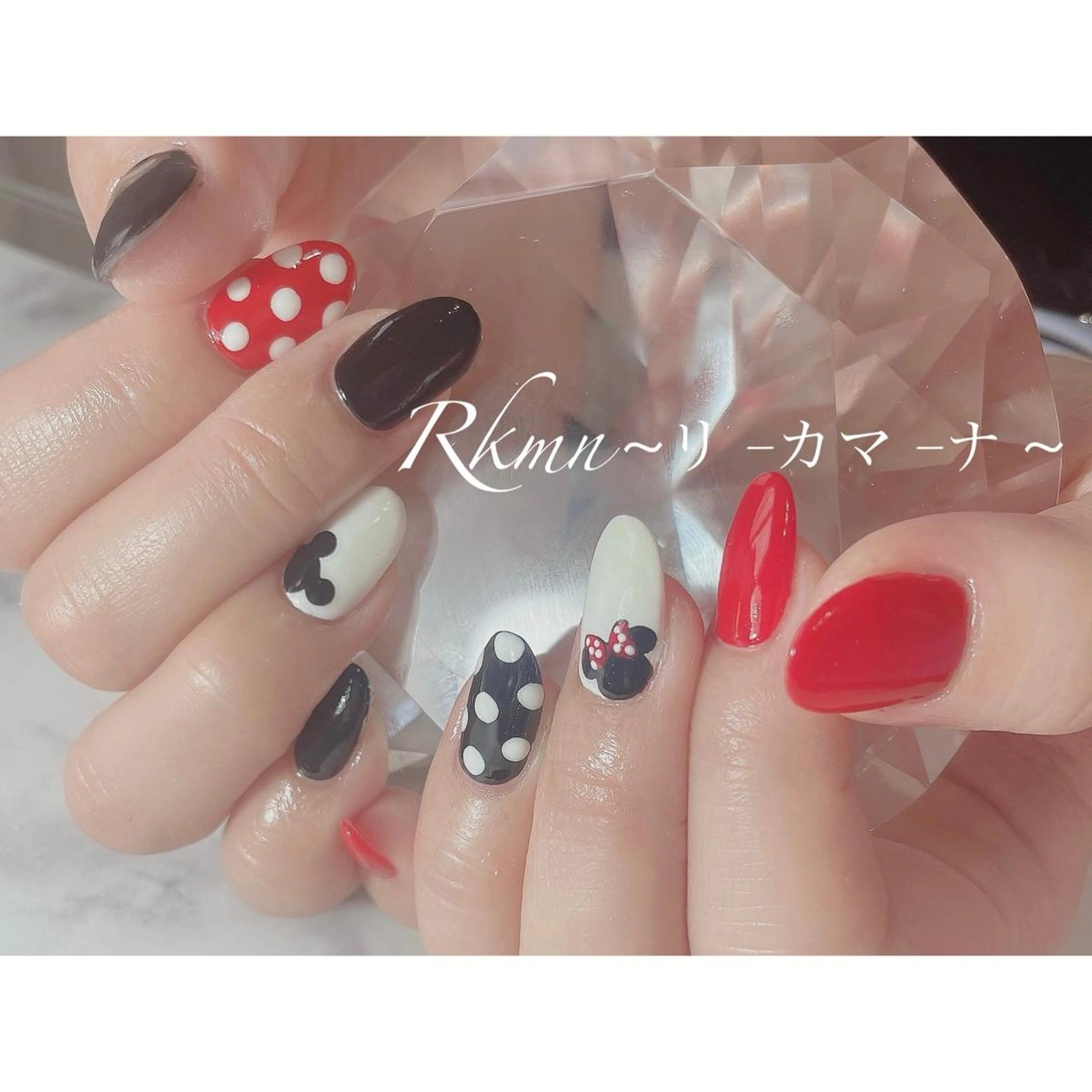 ネイル アートネイル ドット 赤色 春ネイル ハンドネイル フットネイル ハンドケア Rkmn ~リ-カマ-ナ~のネイルデザイン