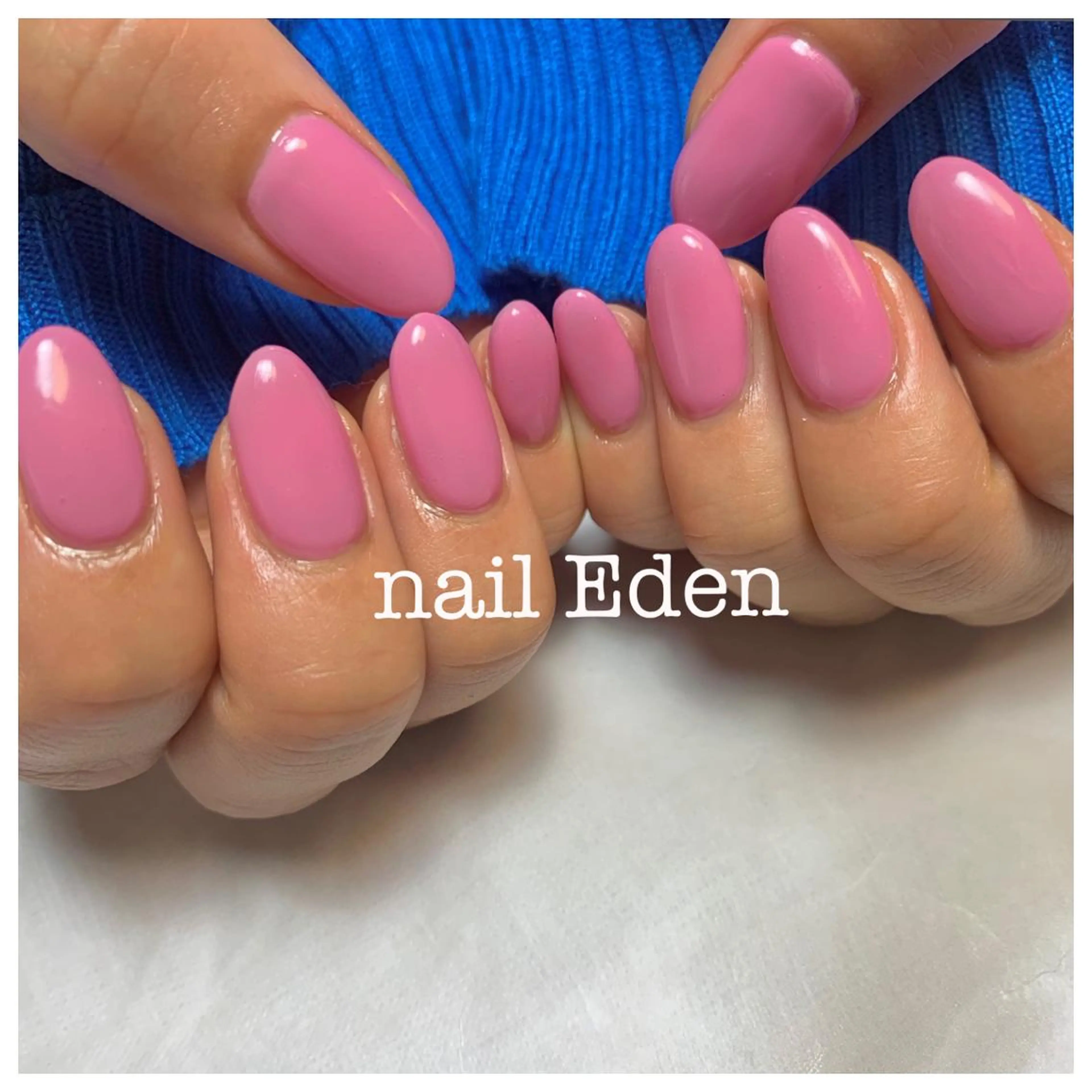 ネイル ブルー ピンク ハンドネイル ハンドケア Eden　private nail saron所属・Eden ♾️のネイルデザイン