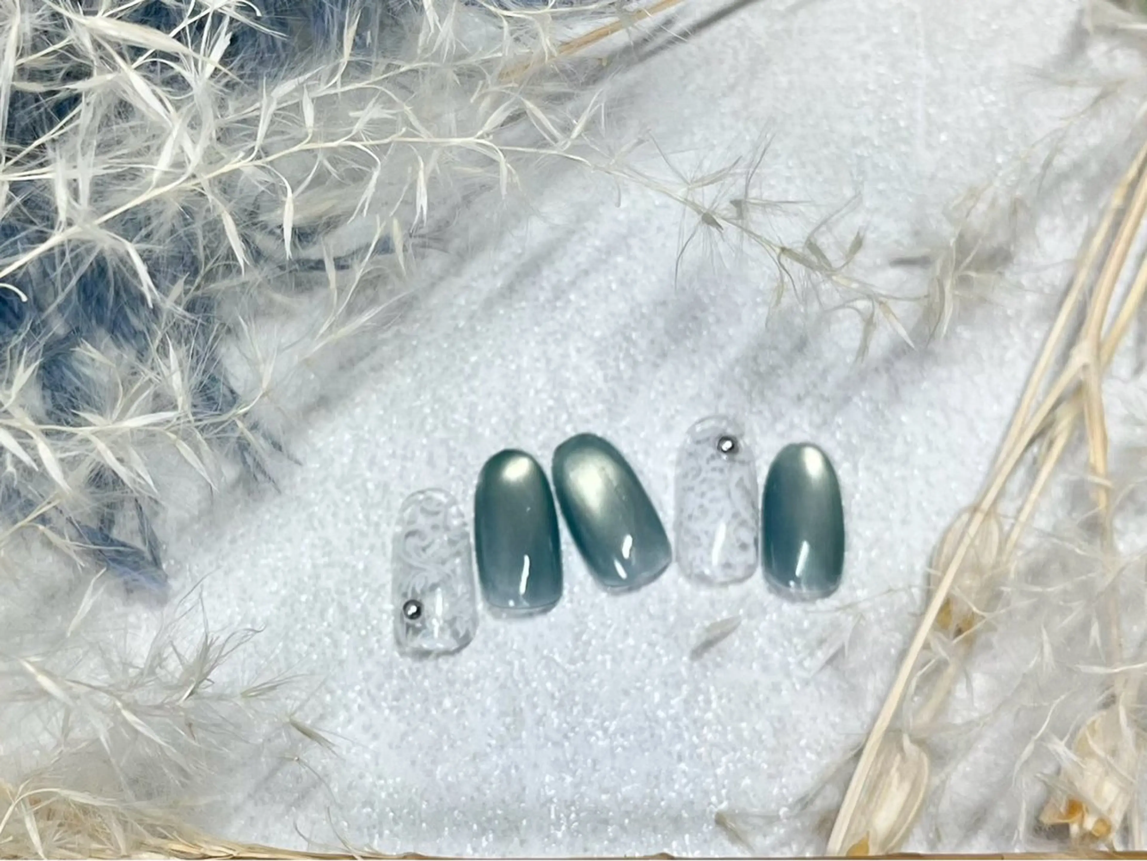 ネイル オーロラネイル 桜ネイル フラワーネイル フットネイル フレンチネイル ハンドネイル Mogu nail 二子玉川のネイルデザイン