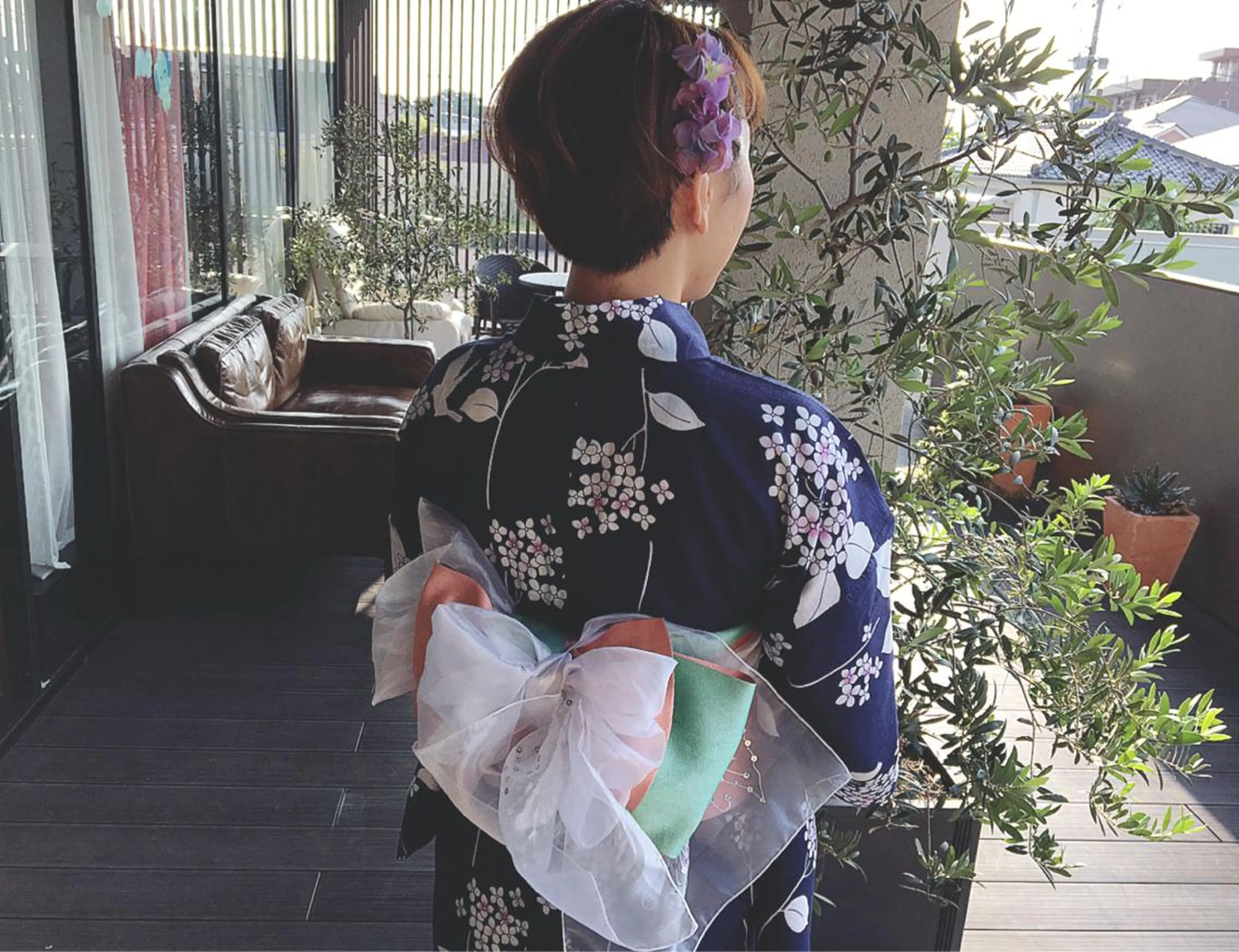 カラー ヘアアレンジ 浴衣 ぱつっとボブ/ 小野あかねのその他イメージ