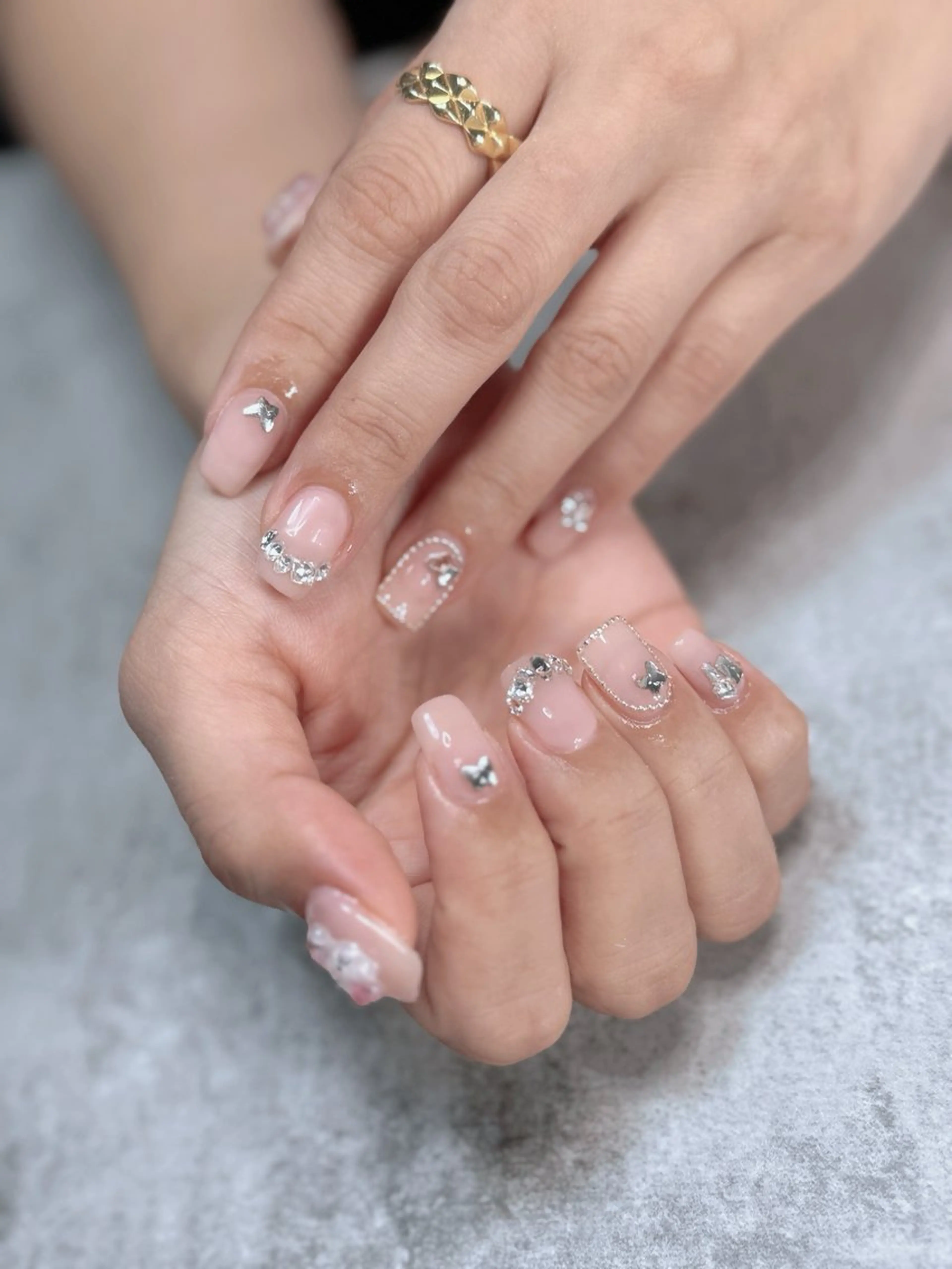 ネイル チークネイル フレンチネイル ジェルネイル ロングネイル マグネットネイル nail sideraのネイルデザイン