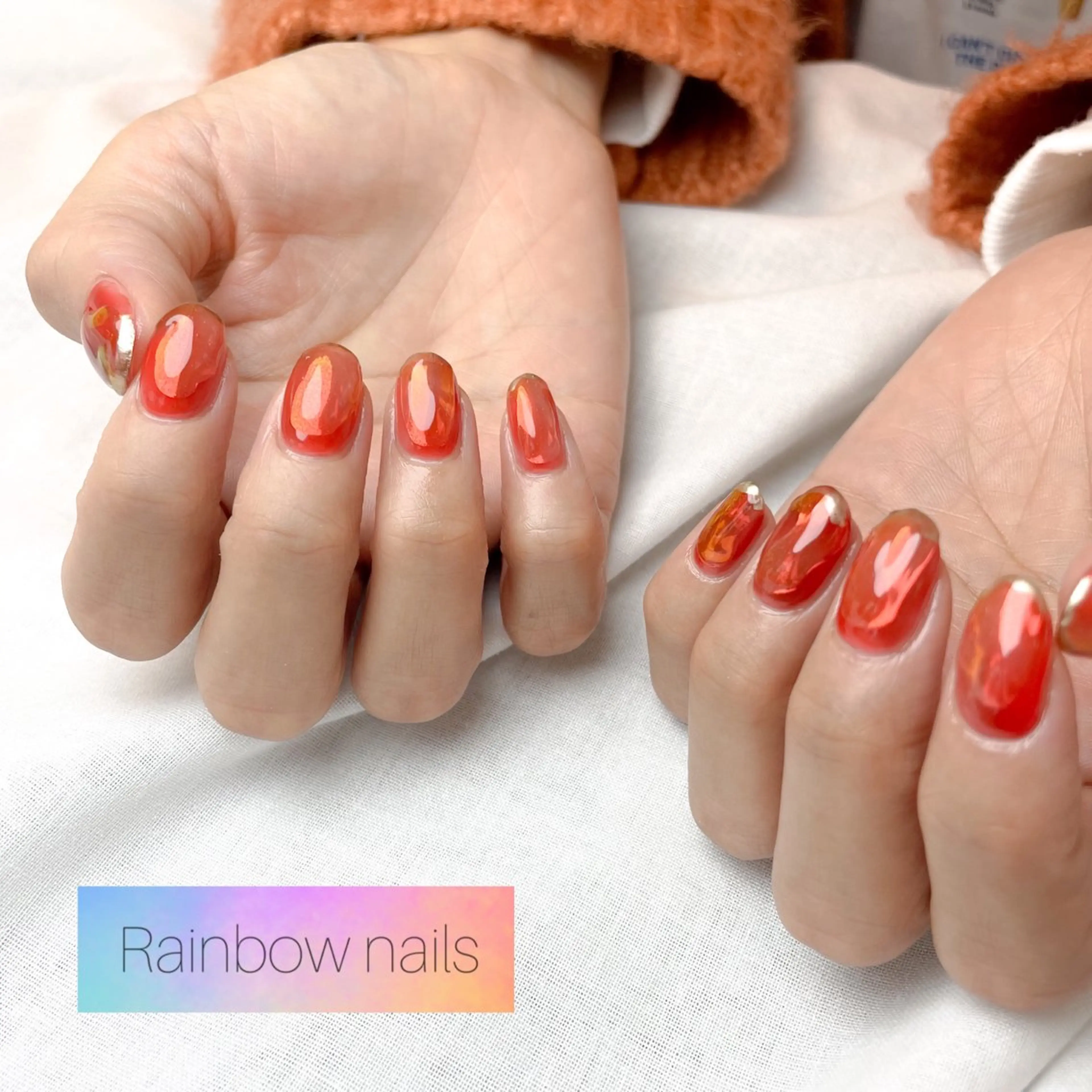 ネイル Rainbow nailsくろちゃんのネイルデザイン