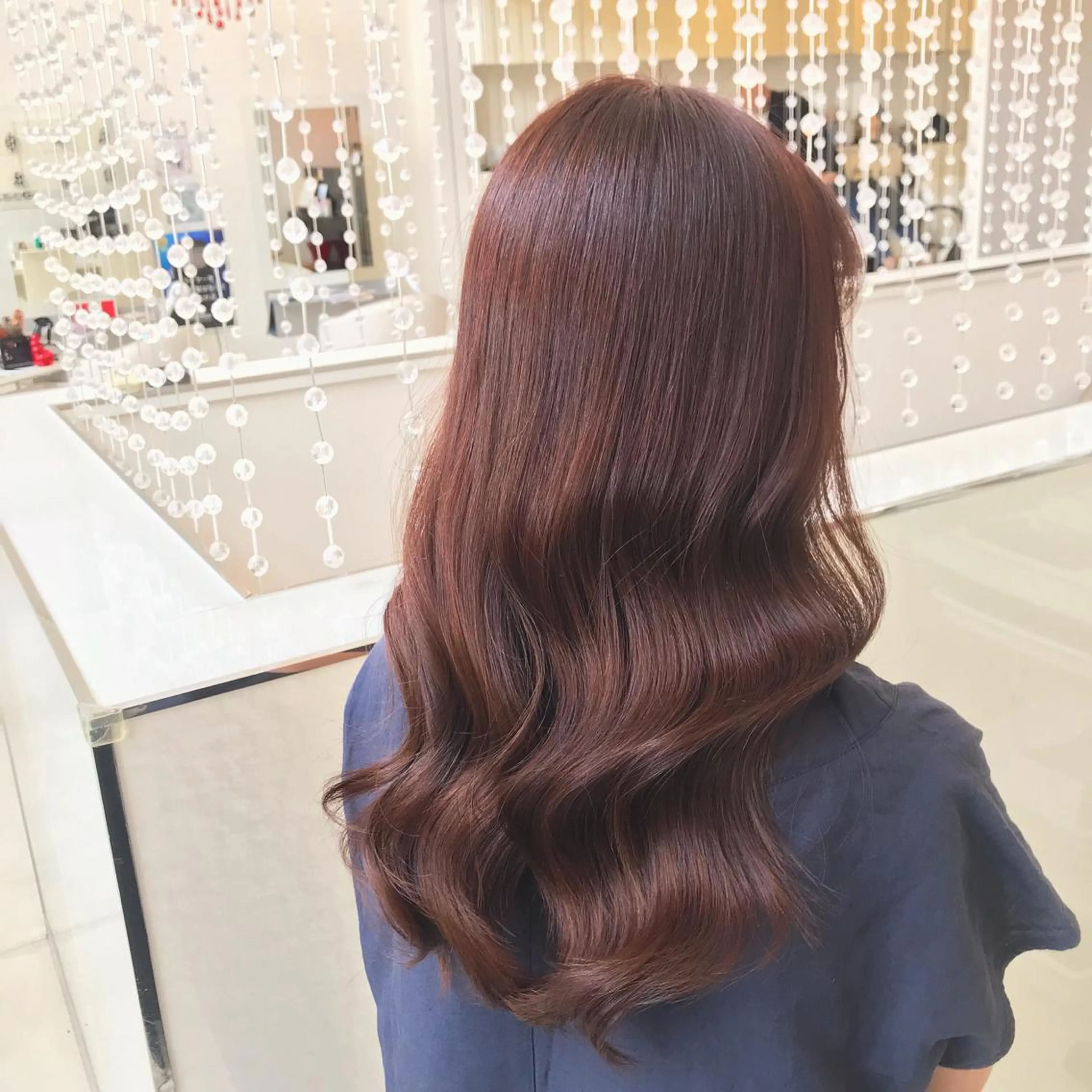 カラー オレンジ ローズカラー ルビー ヘアカラー LINOET NAGOYA所属・中川 来紀のヘアスタイル