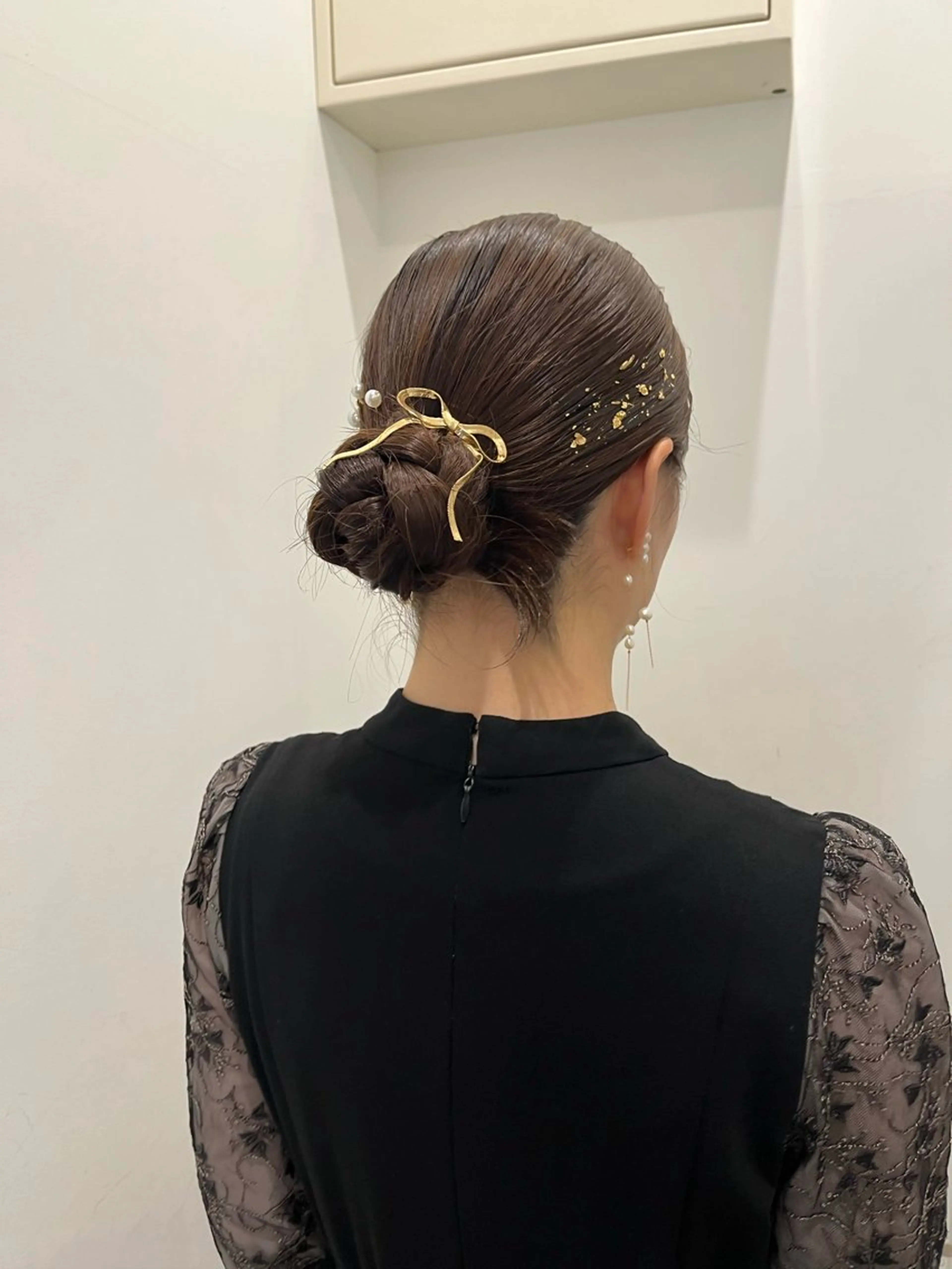 ヘアアレンジ お団子ヘア ヘアセット sena⌇髪質改善⌇ ブリーチなしWカラーのヘアスタイル