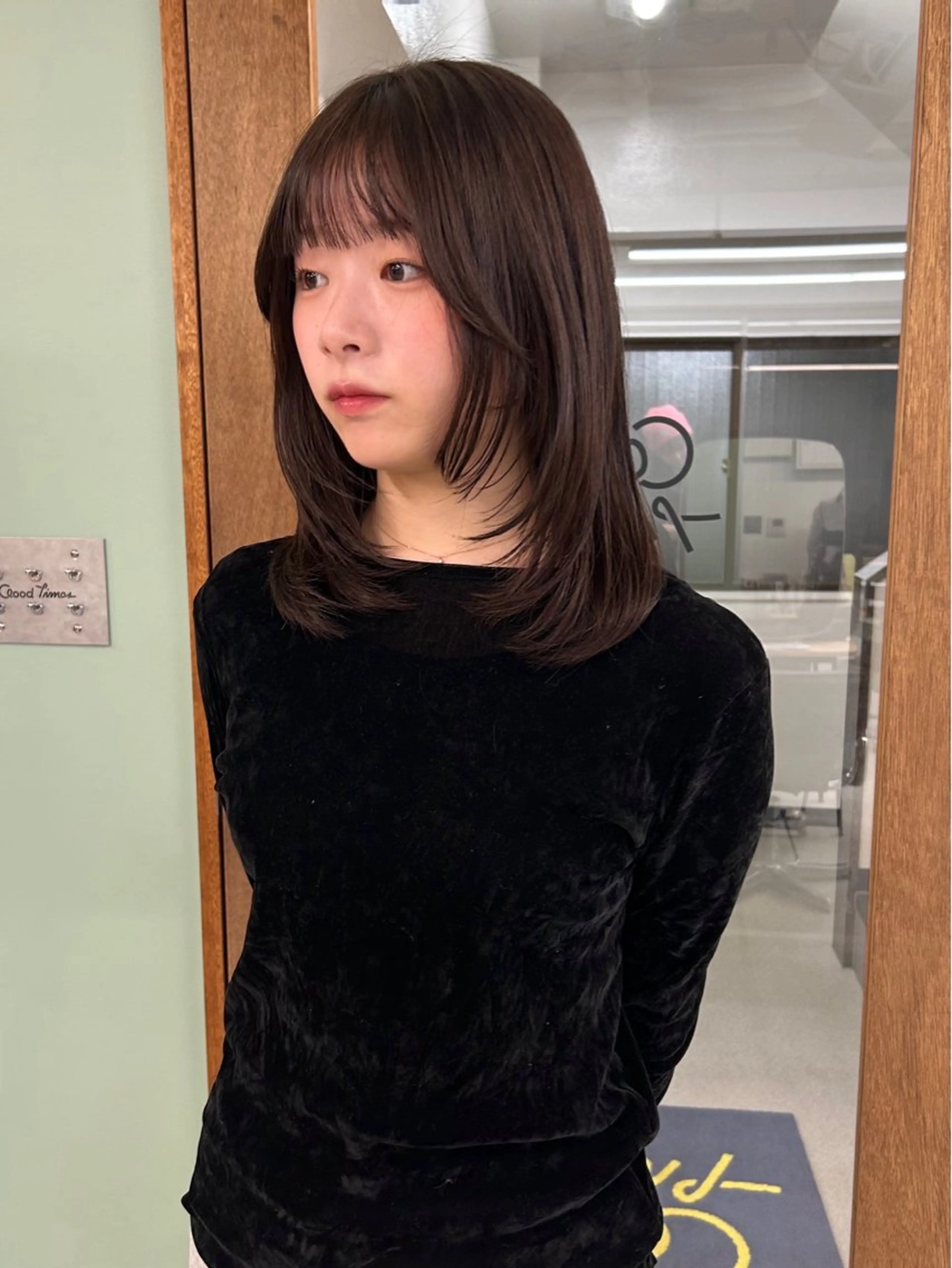 ミディアム カット ヘアカラー レイヤー・ボブカット ／もえまる🌻のヘアスタイル